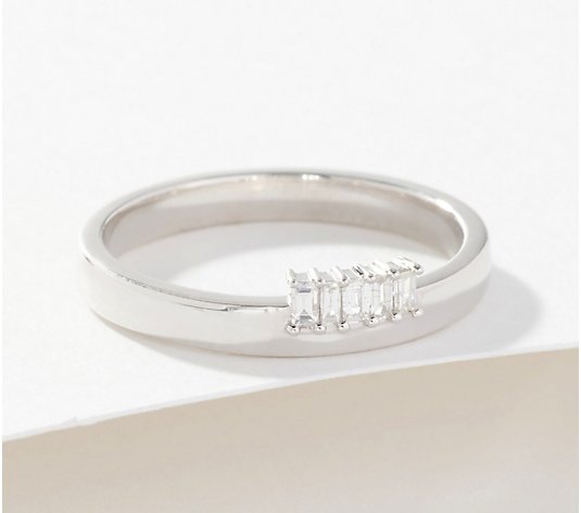 Accents by Affinity Baguette Detail Band Ring, Sterling Silver