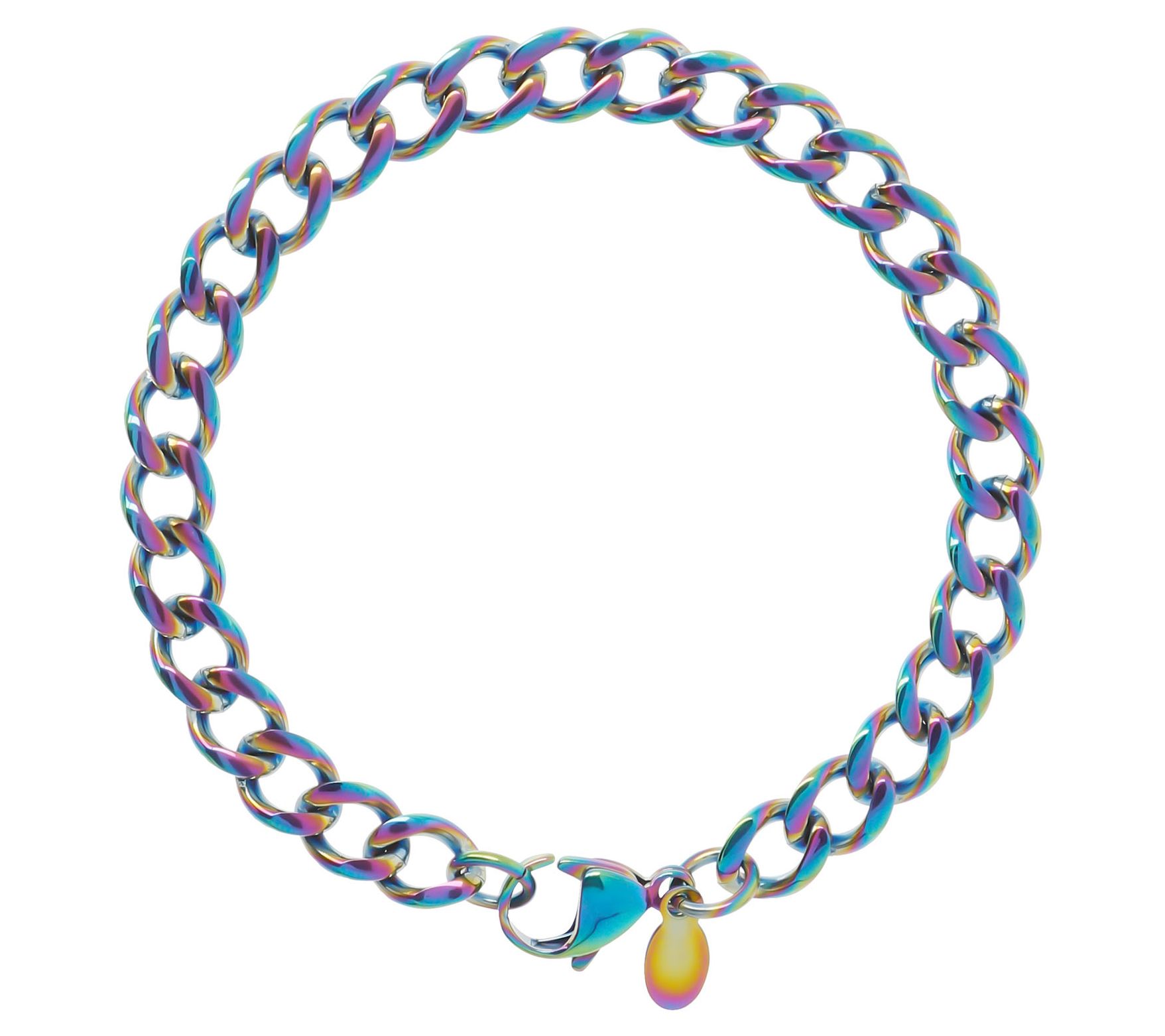 Steel by Design Rainbow Curb Link Bracelet