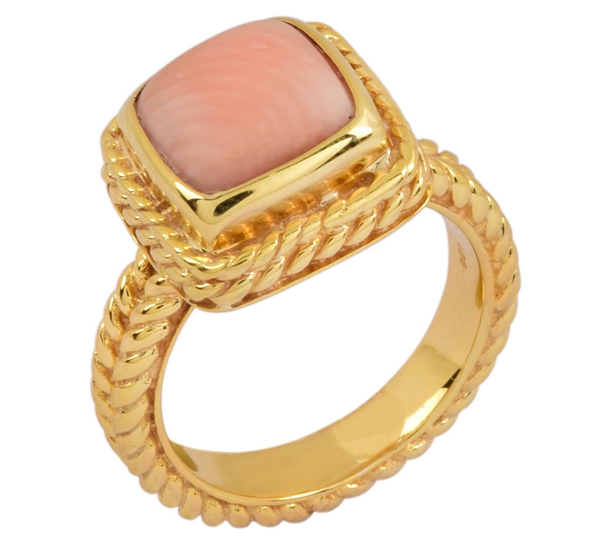Affinity Gems 2.59 cttw Coral Bezel-Set Ring, S terling