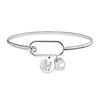 Steel by Design Crystal Initial Charm Bangle