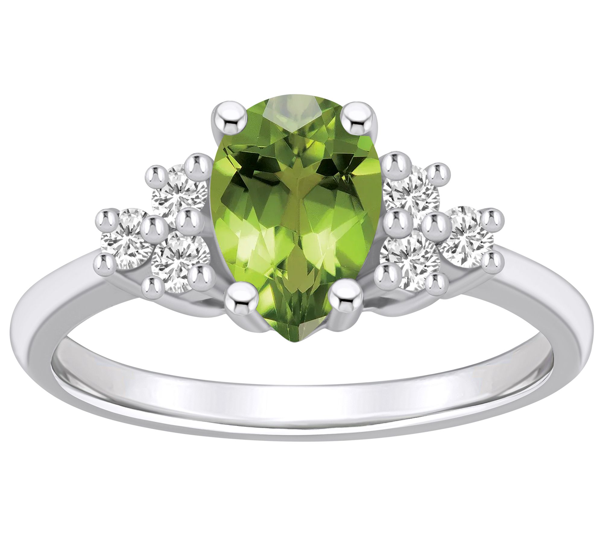 Affinity Gems Pear Gemstone & Diamond Ring, 14K White Gold