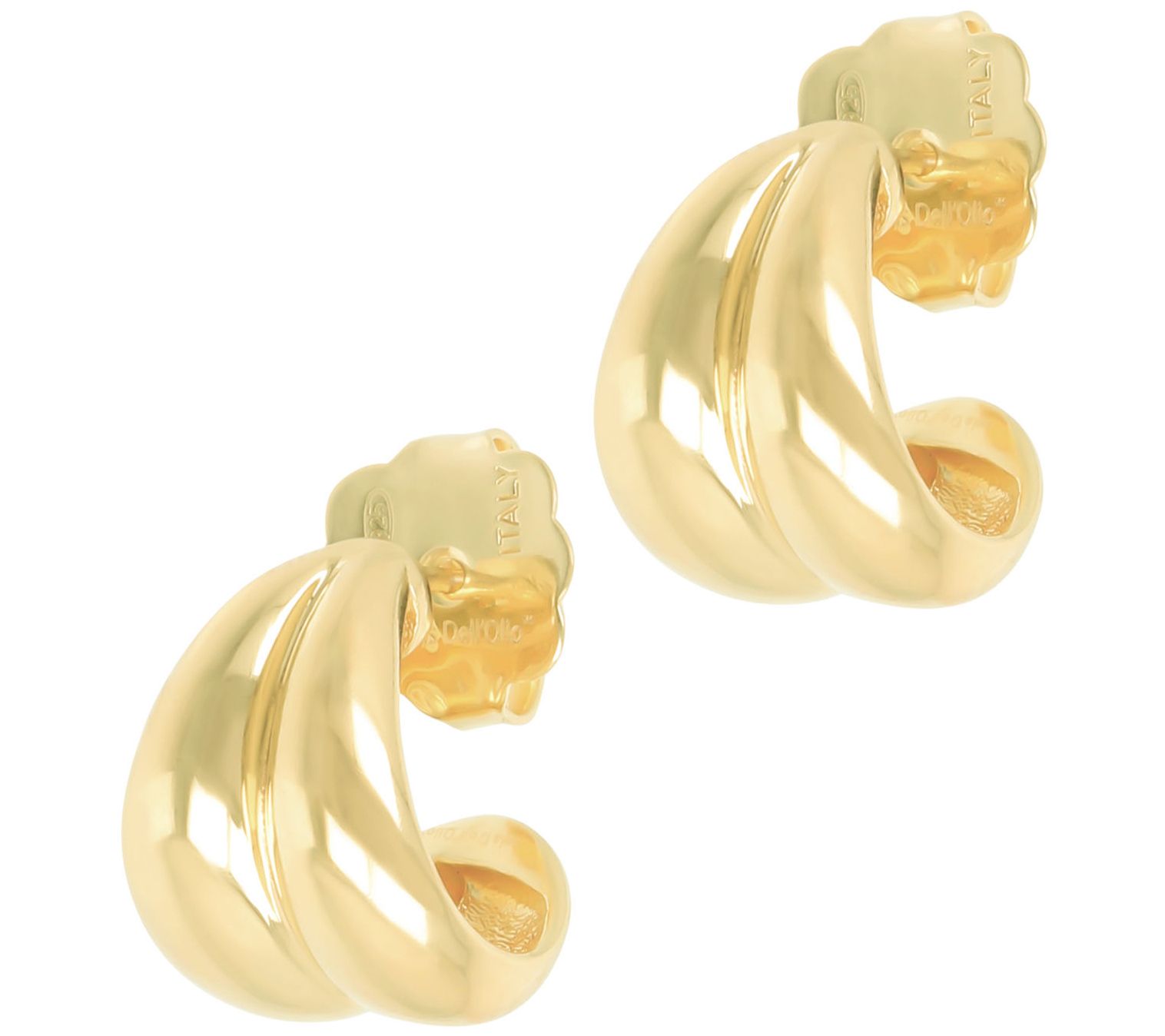 Louis Dell'Olio Sterling Silver Mini Ribbed Hoop Earrings