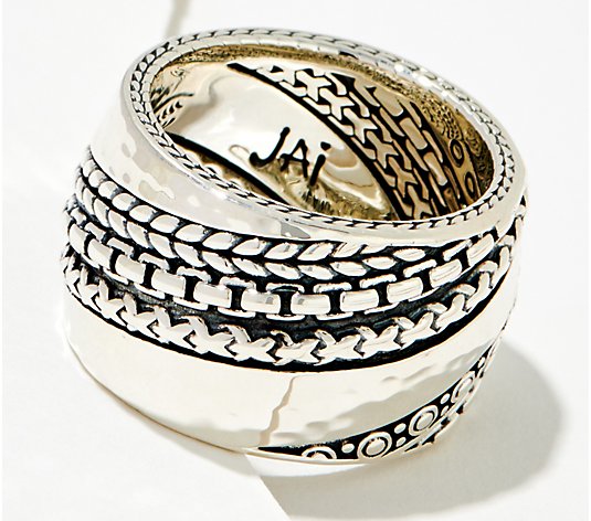 JAI Sterling Silver Master Artisan Textured Band Ring
