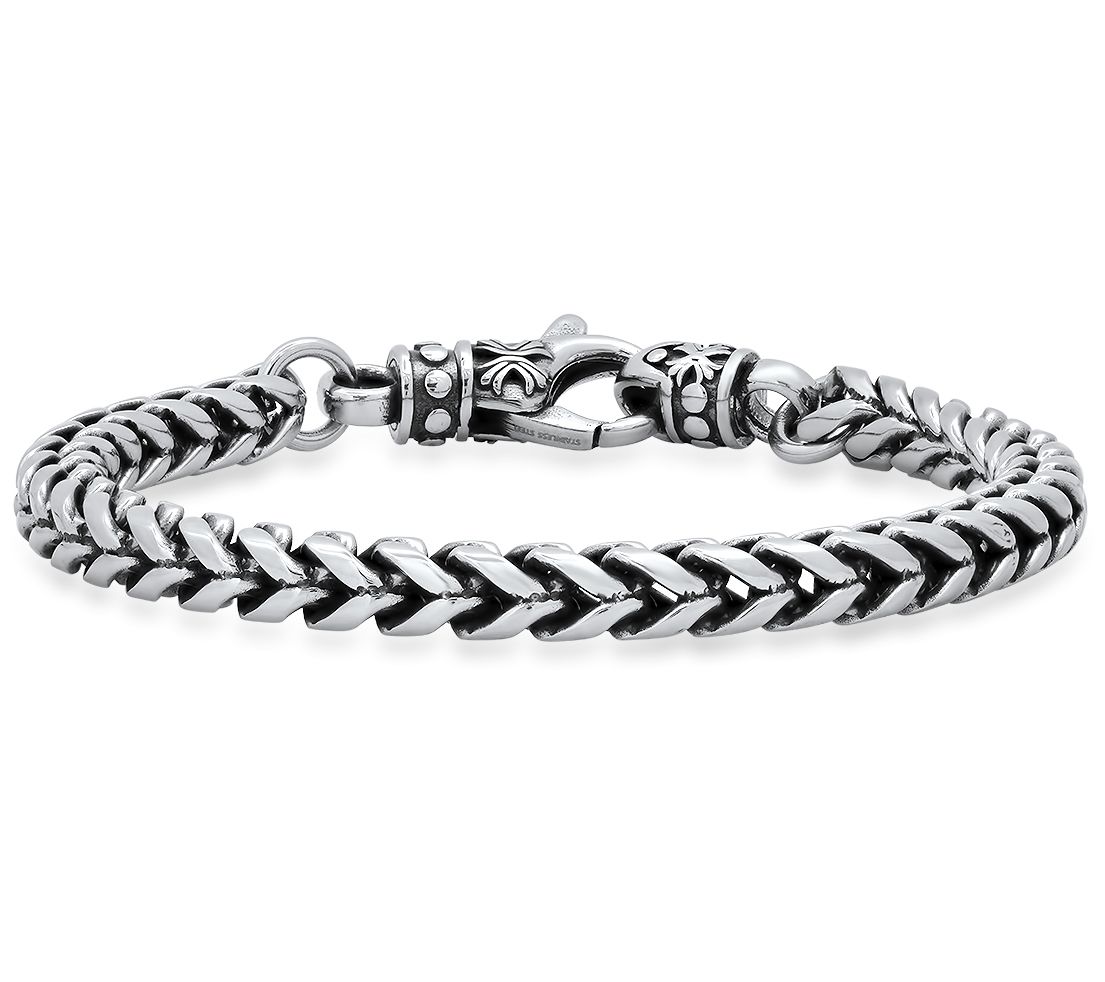 Steel by Design Men's Foxtail Chain Link Bracelet