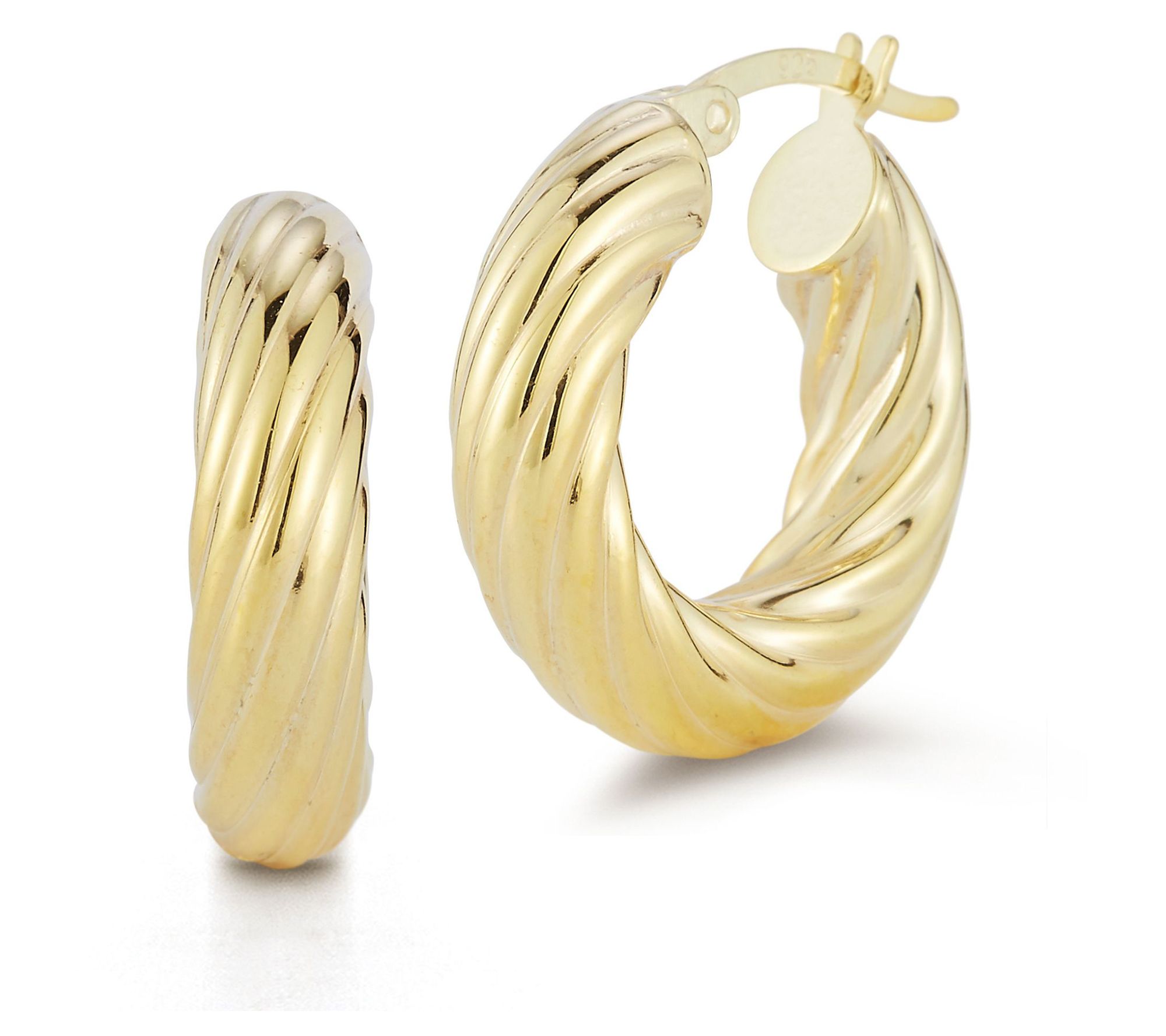 Sterlina Silver Bold Textured Hoop Earrings, Sterling