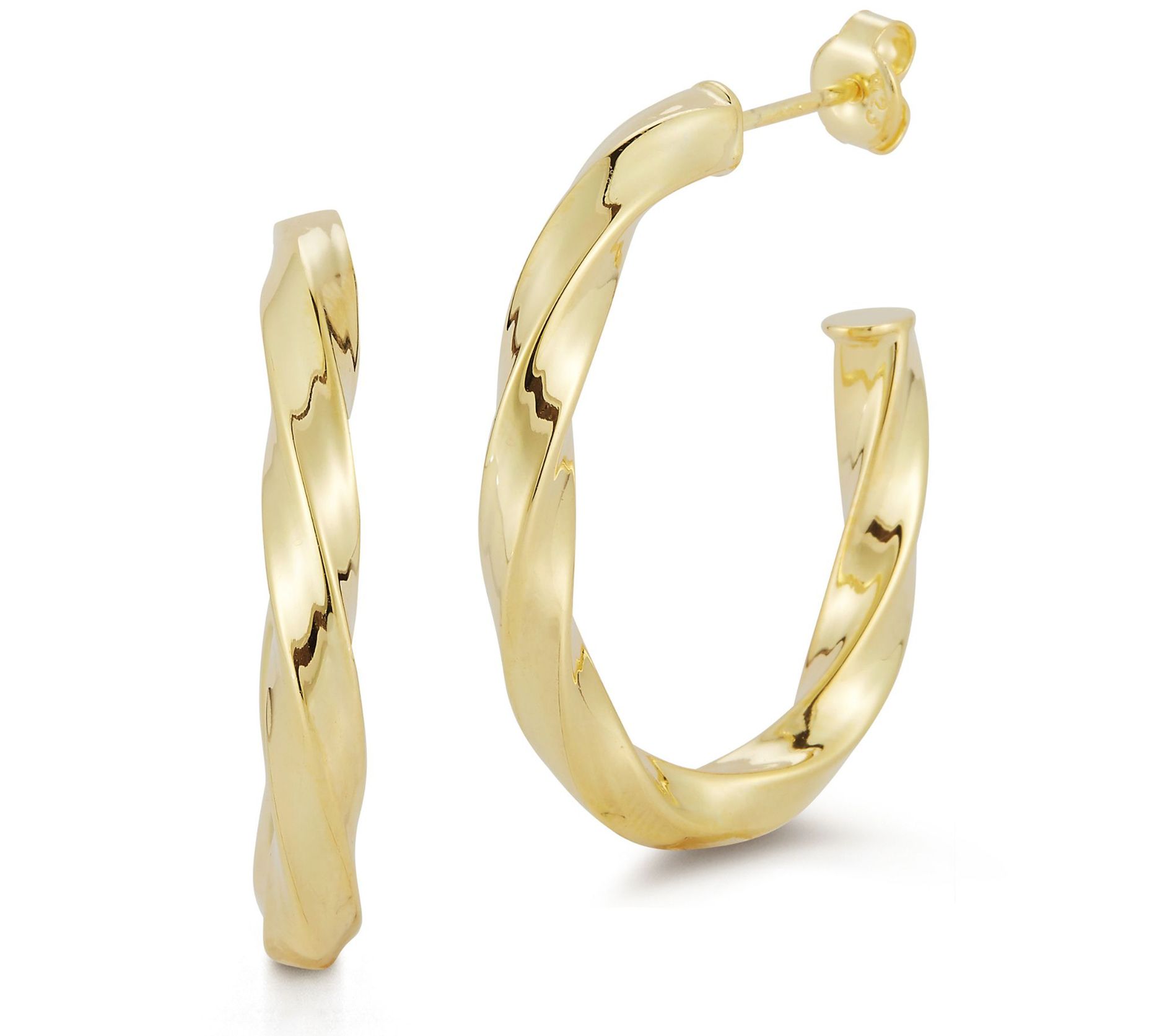 Sterlina Silver Oval Twist Hoops, Sterling