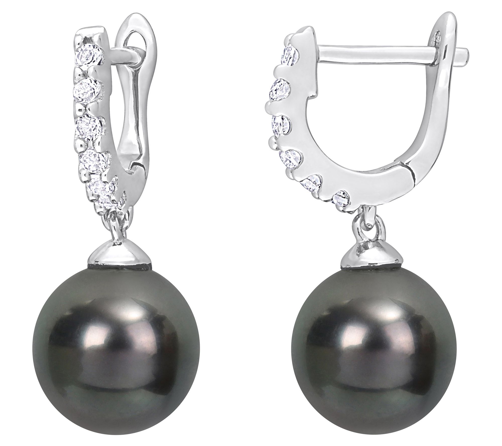 Affinity Cultured Tahitian Pearl & Topaz Earrings, Sterling