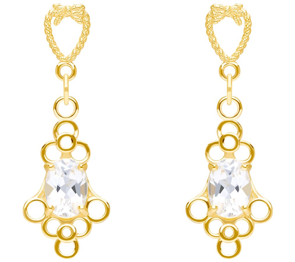 Goddaughters 14K Gold Clad White Topaz Love Knot Earrings