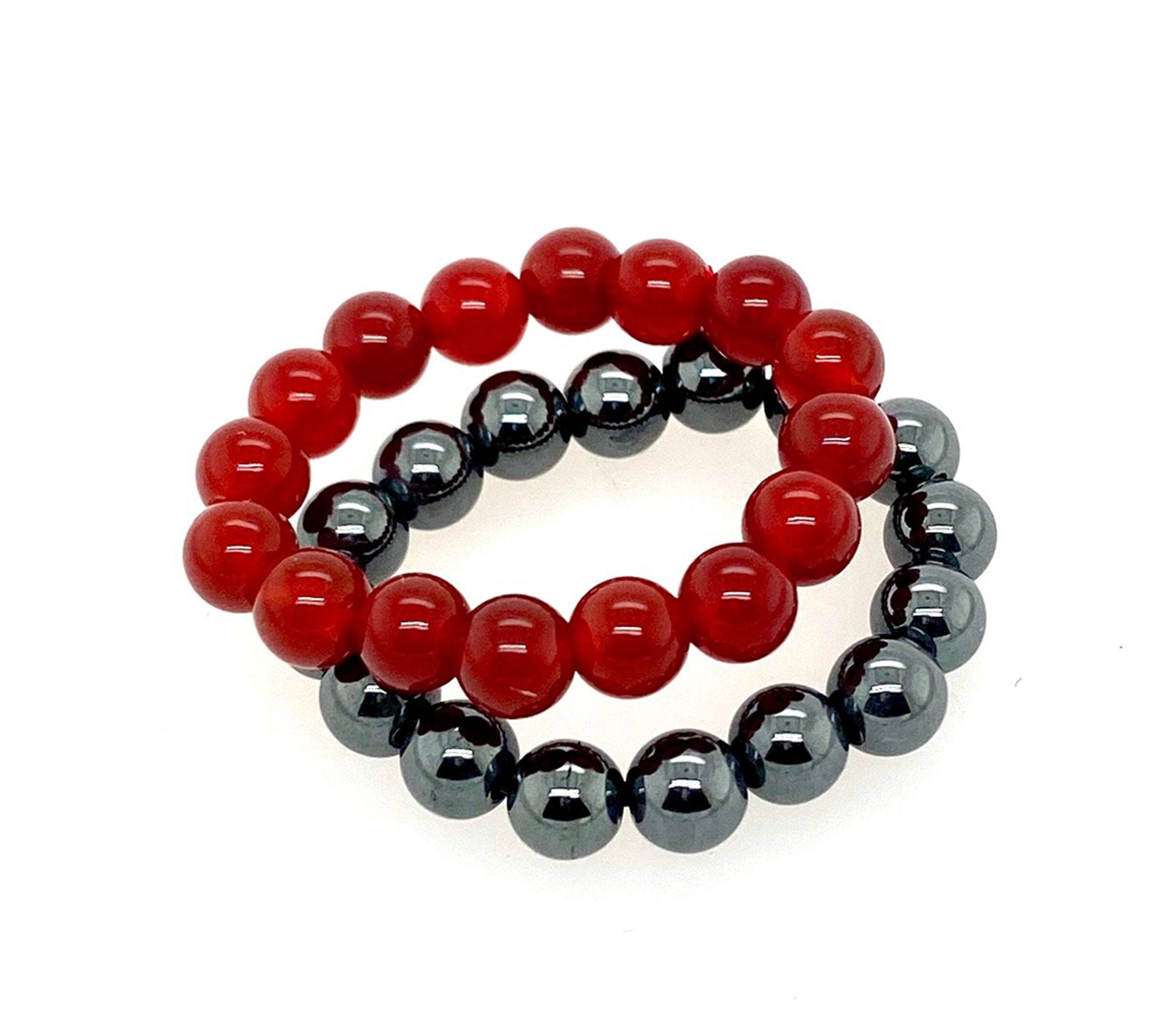 Alkeme Set of Two Gemstone Stretch Rings