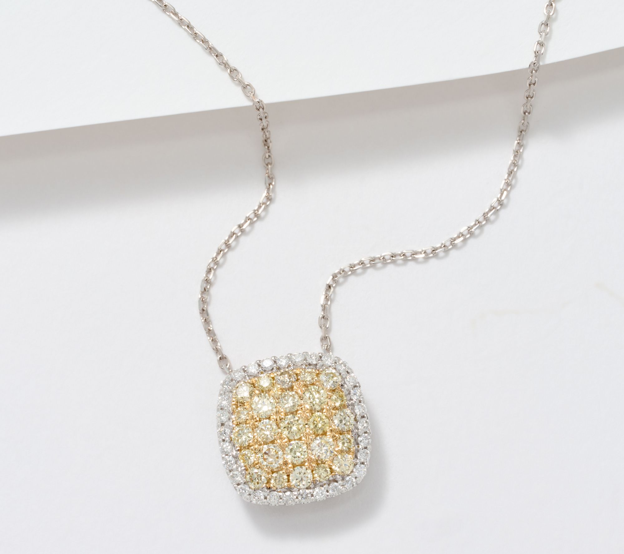 Affinity Diamonds Natural Yellow & White .75cttw Necklace, 14K