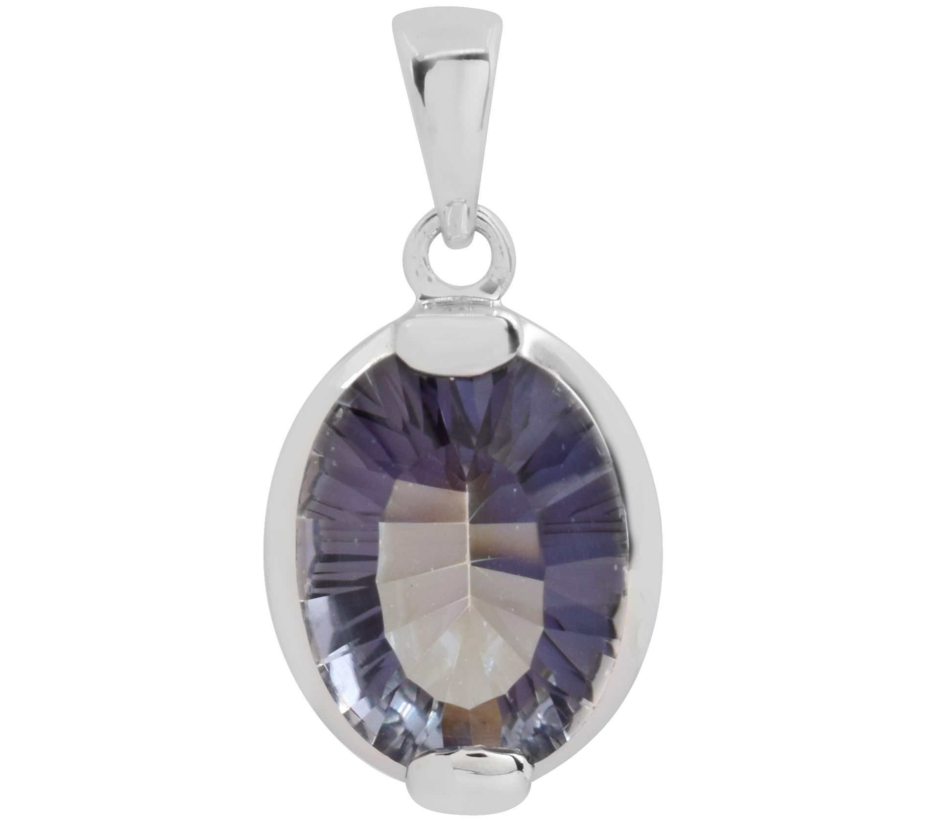 Affinity Gems Tanzanite Coated Quartz Pendant, Sterling
