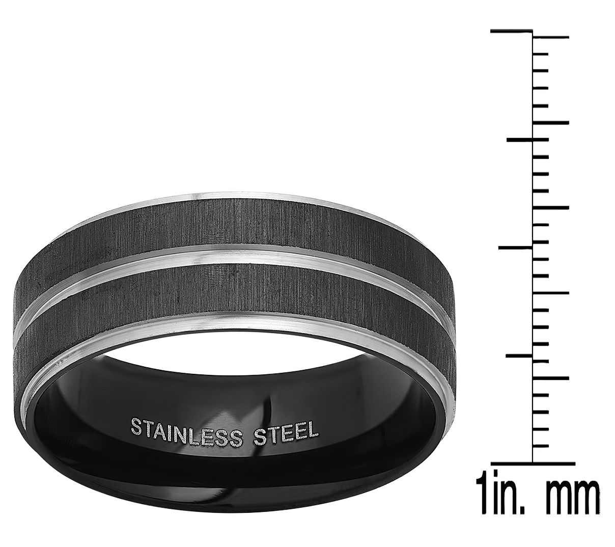 Steel By Design Men's Two-Tone Brushed Band Ring - QVC.com