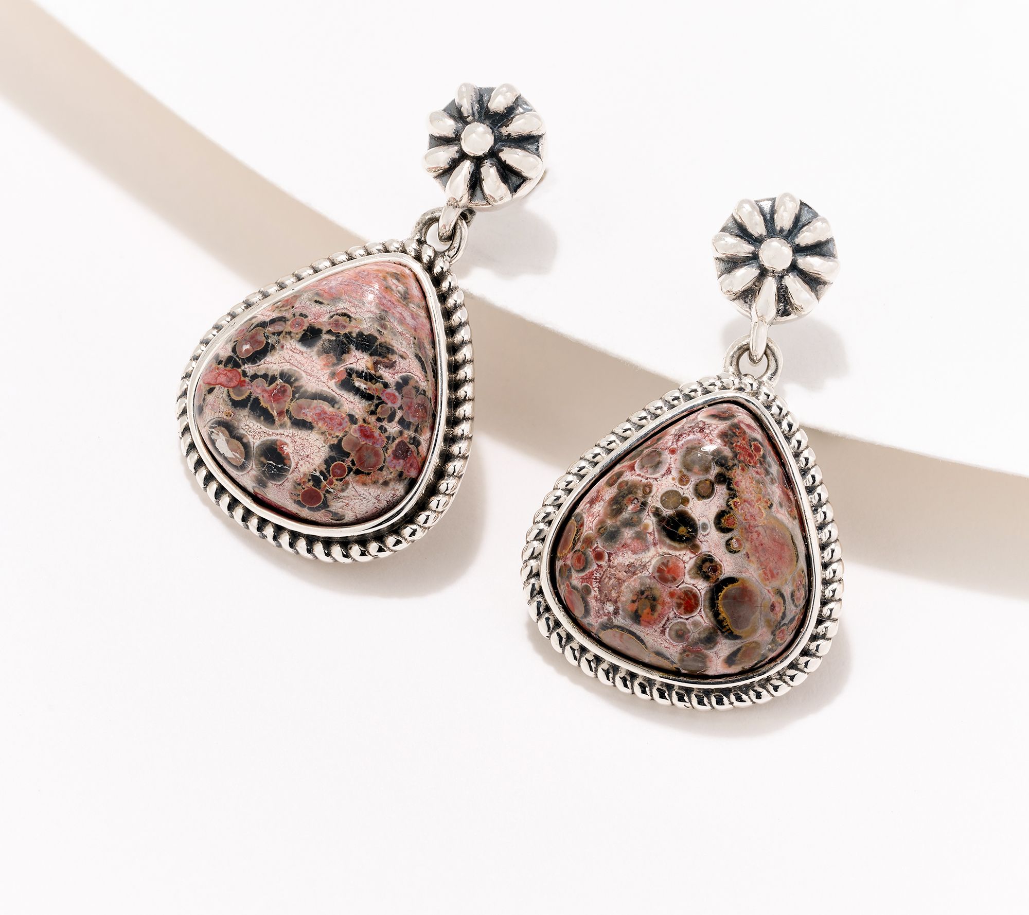 American West Sterling Silver Trillion Cut Gemstone Post Earrings