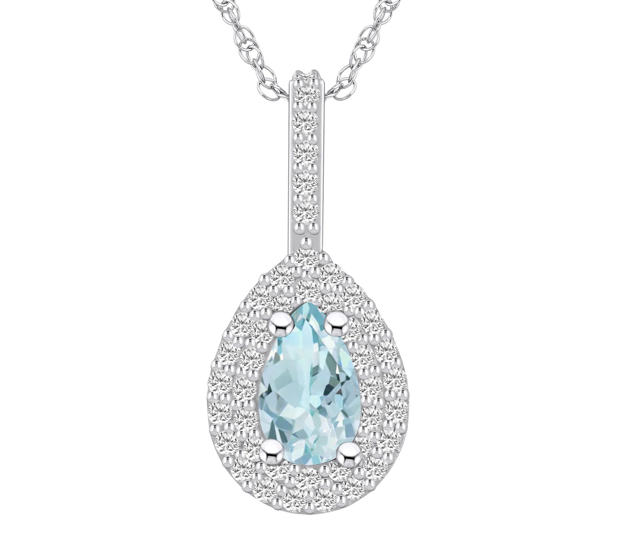 Affinity Gems Pear Gemstone & Diamond Necklace,14K Gold