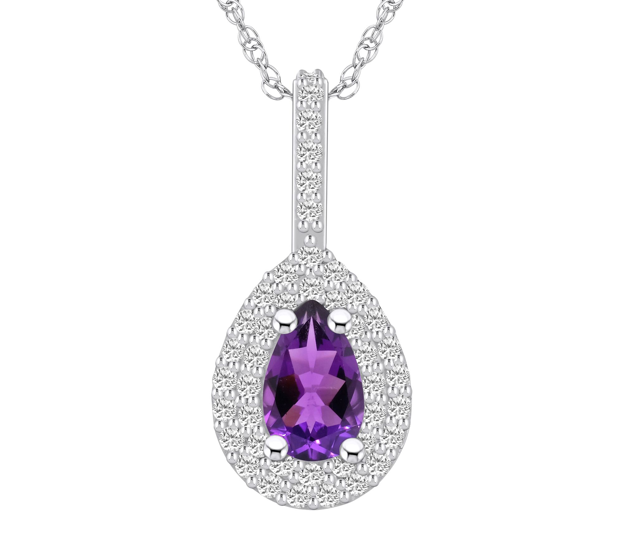 Affinity Gems Pear Gemstone & Diamond Necklace,14K Gold