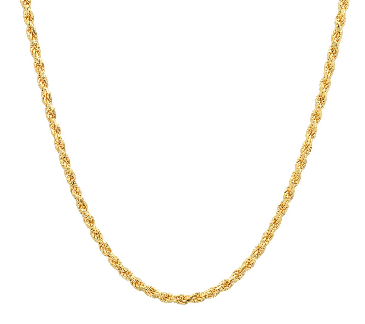 Silver Style Rope Chain, 14K Gold Plated
