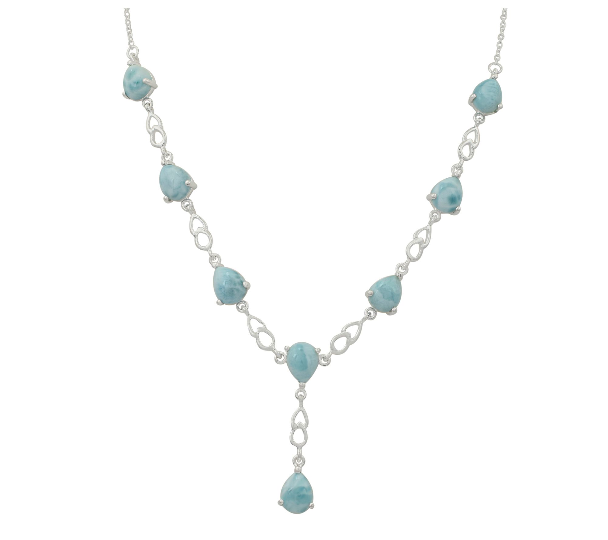 Affinity Gems Larimar Station Necklace, Sterling
