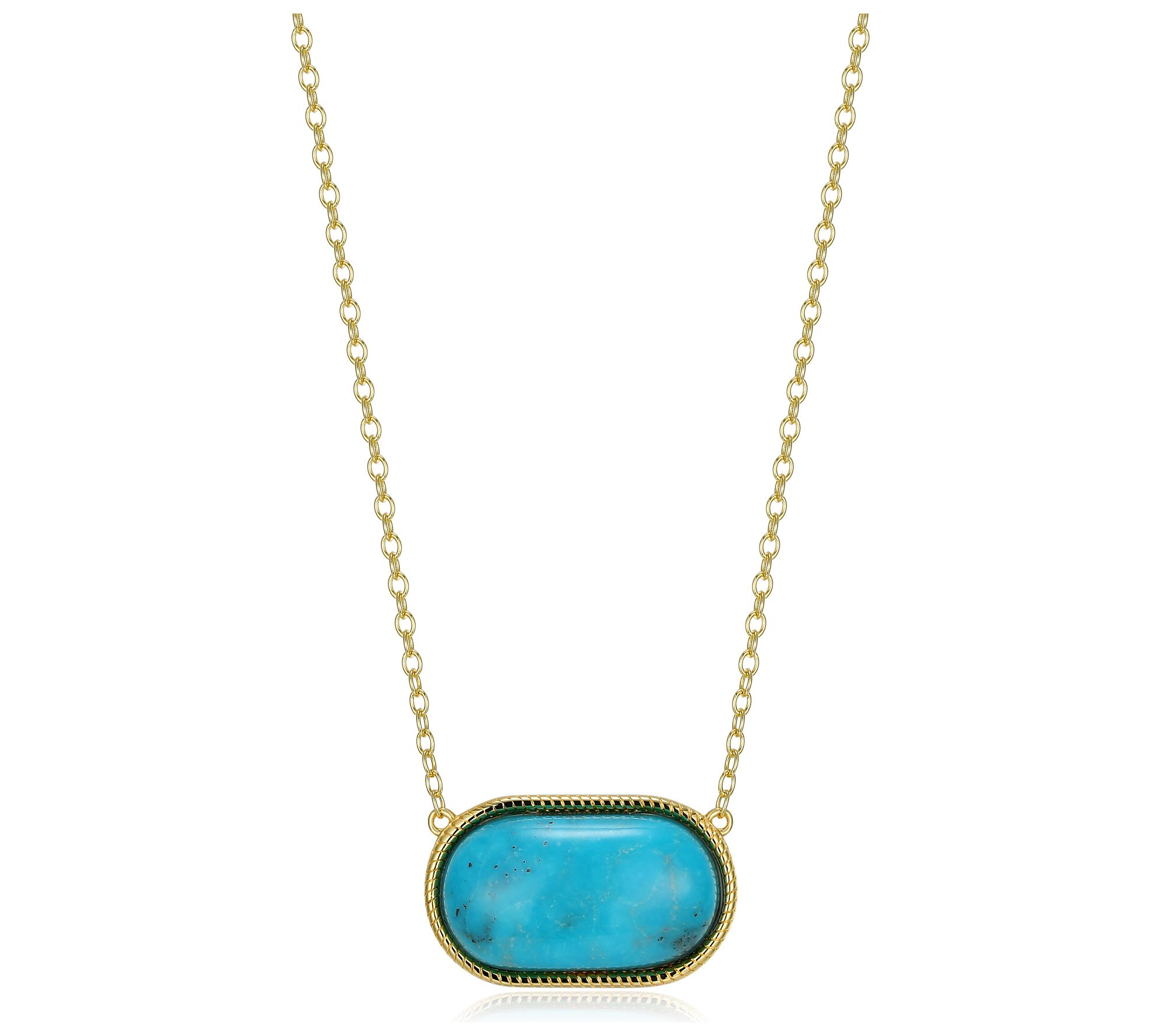 Affinity Gems Turquoise Necklace, 18k Gold Sterling Silver