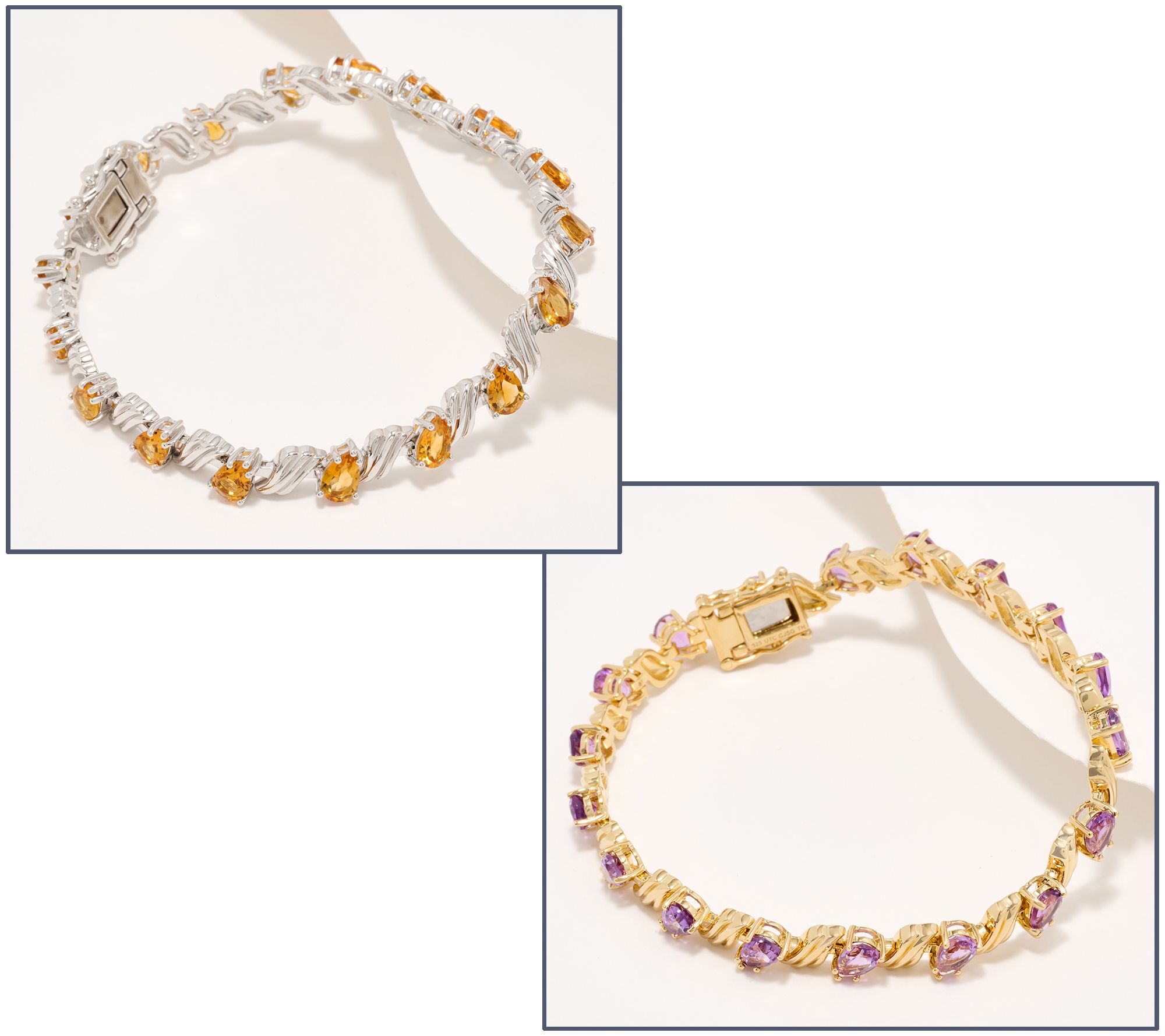 Christian James by Scott Grimes Sterling Silver Ripple Gemstone Tennis ...