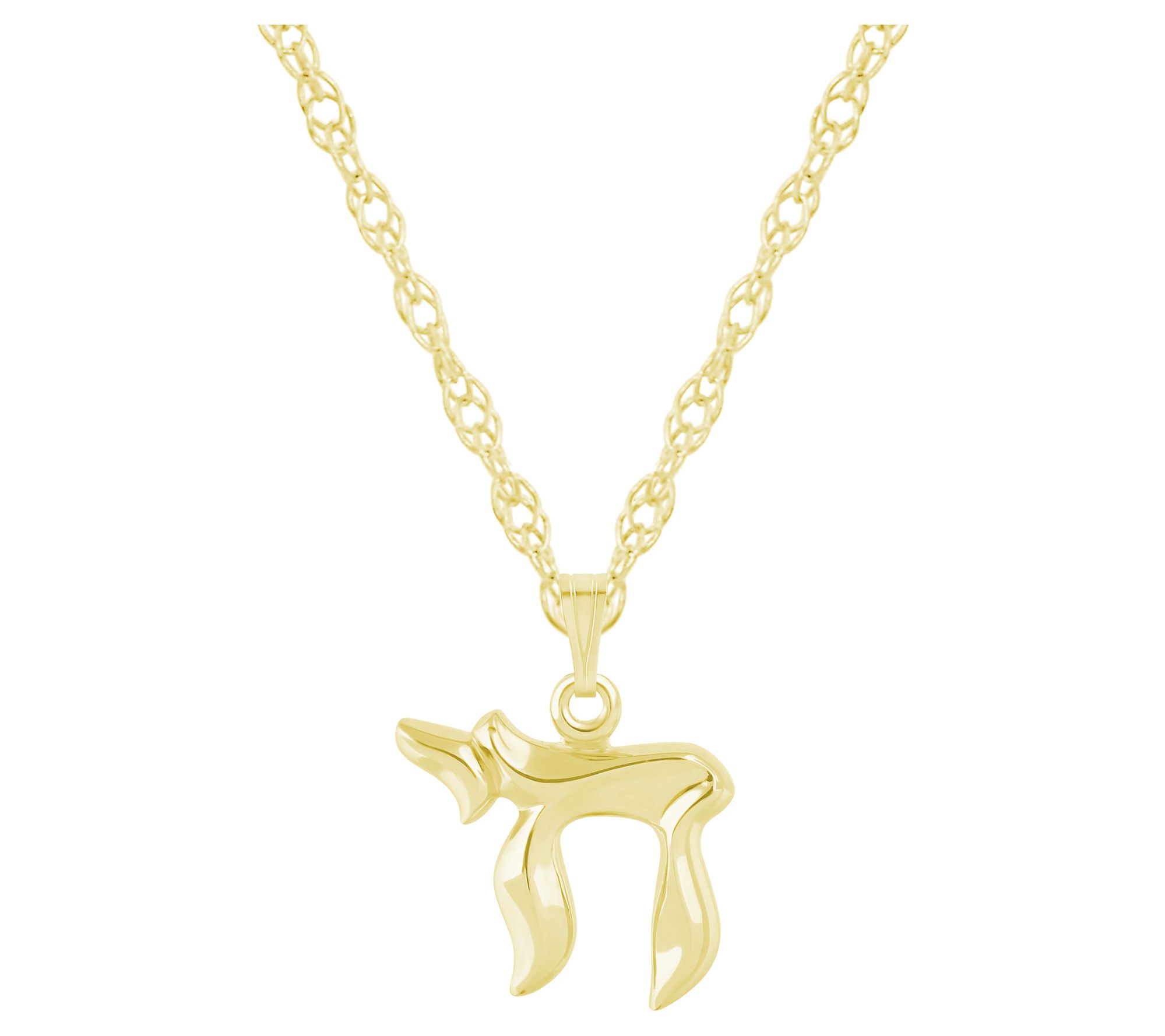 Sterling Silver Jewish Chai Pendant Necklace