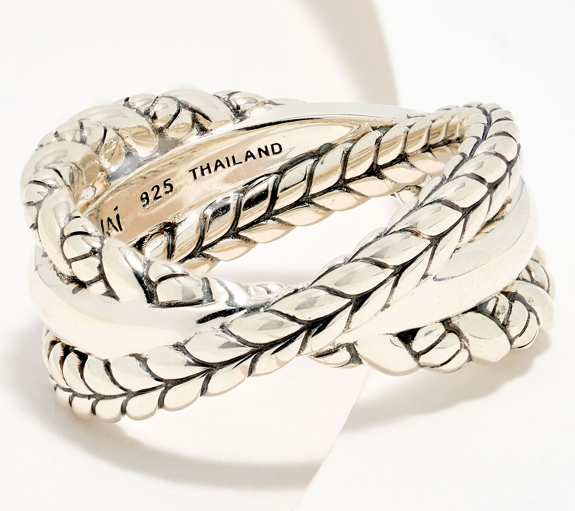 JAI Sterling Silver Triple Crossover Ring