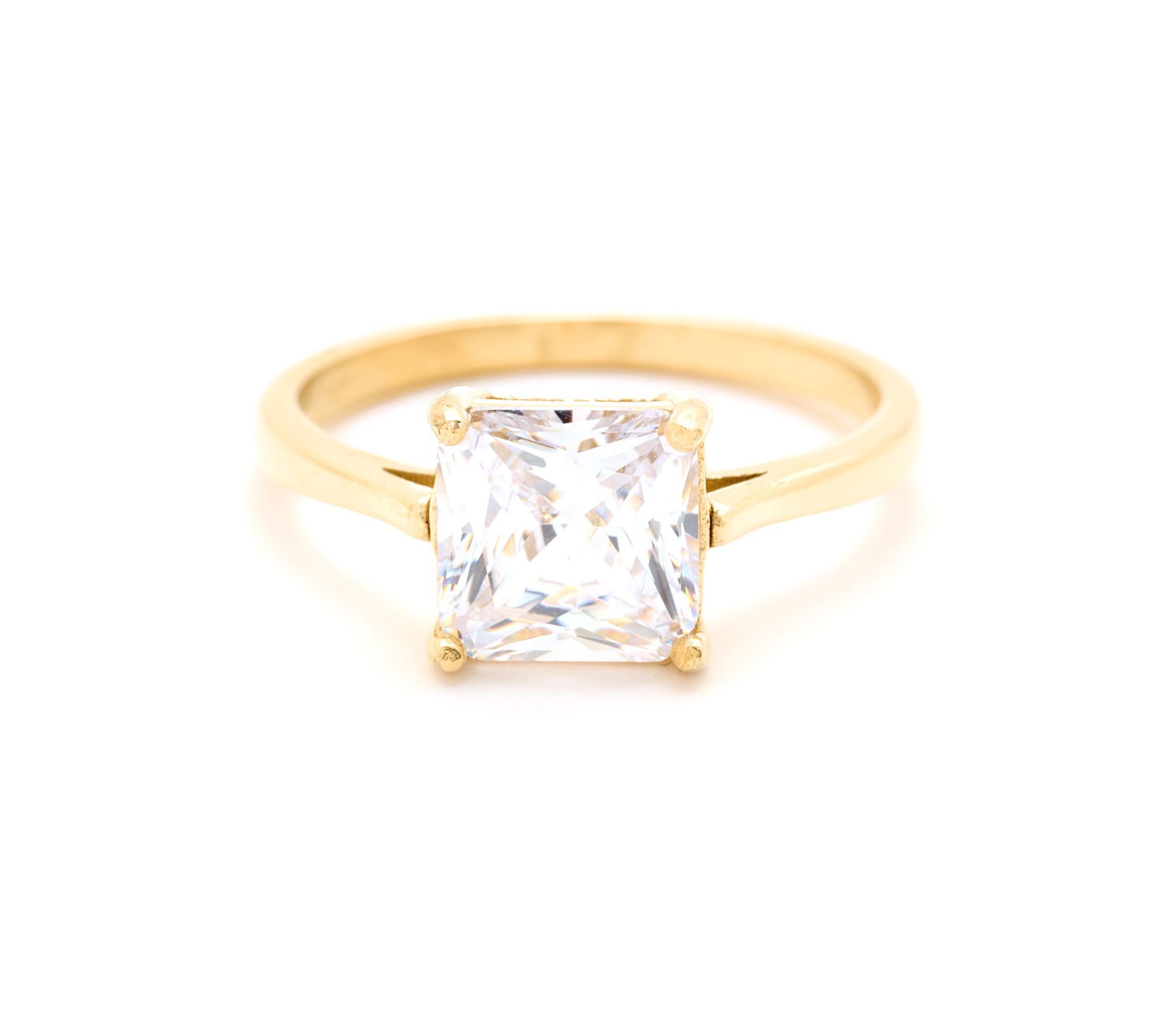 Steel by Diamonique 2ct Princess Solitaire Ring