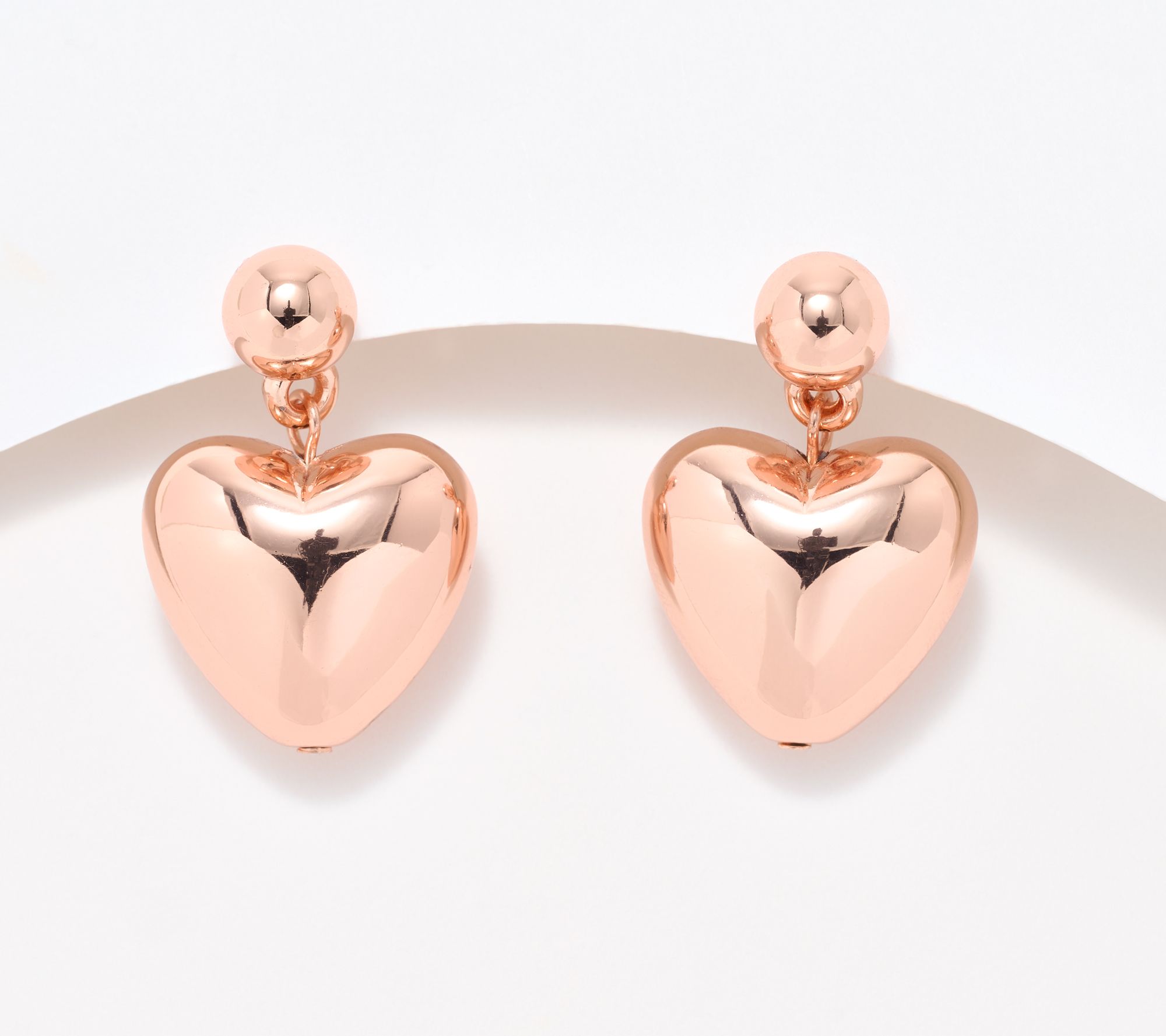 "As Is" Joan Rivers Polished Heart Drop Earrings