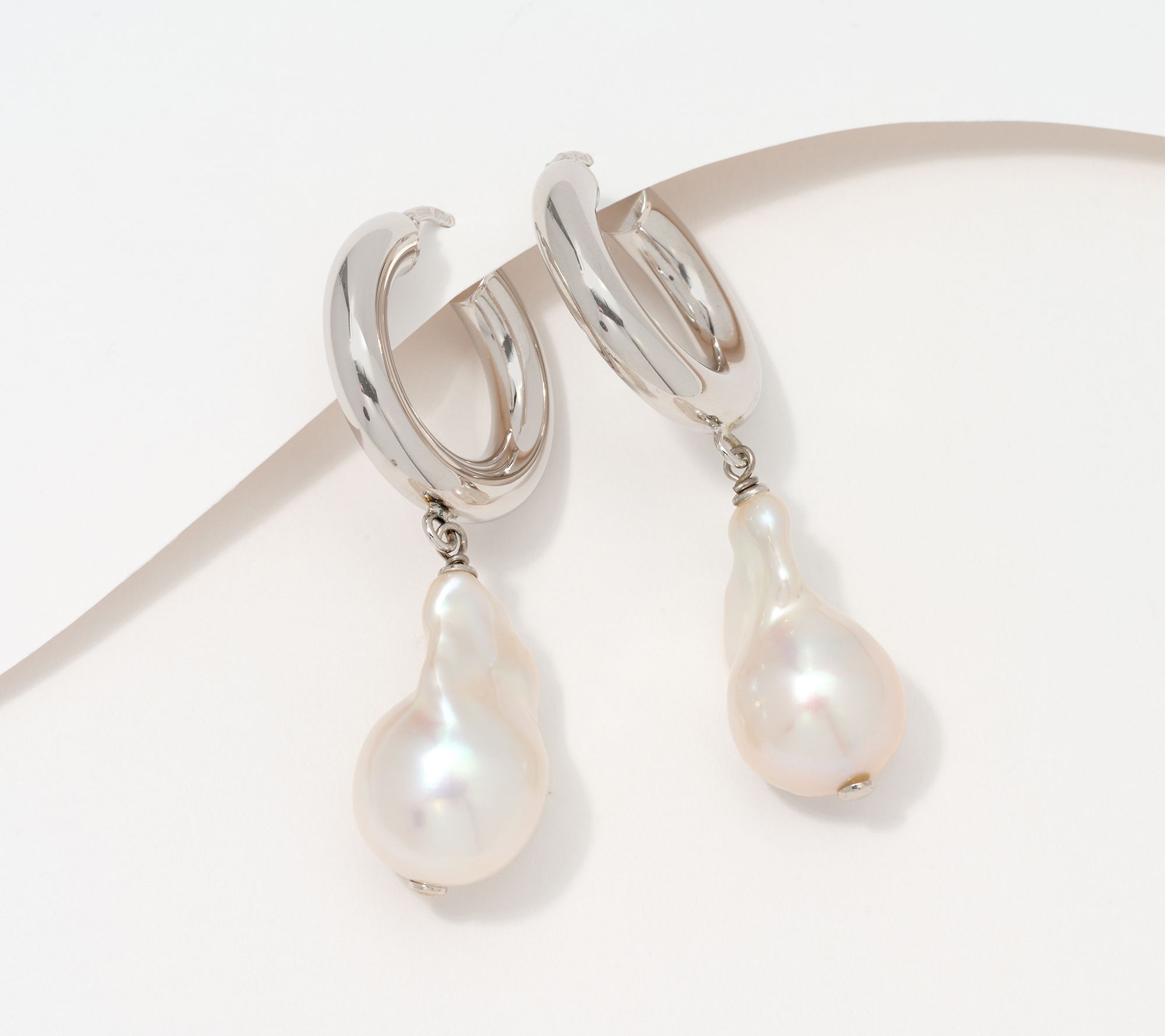 Honora Bronze Baroque Cultured Pearl Huggie Hoops