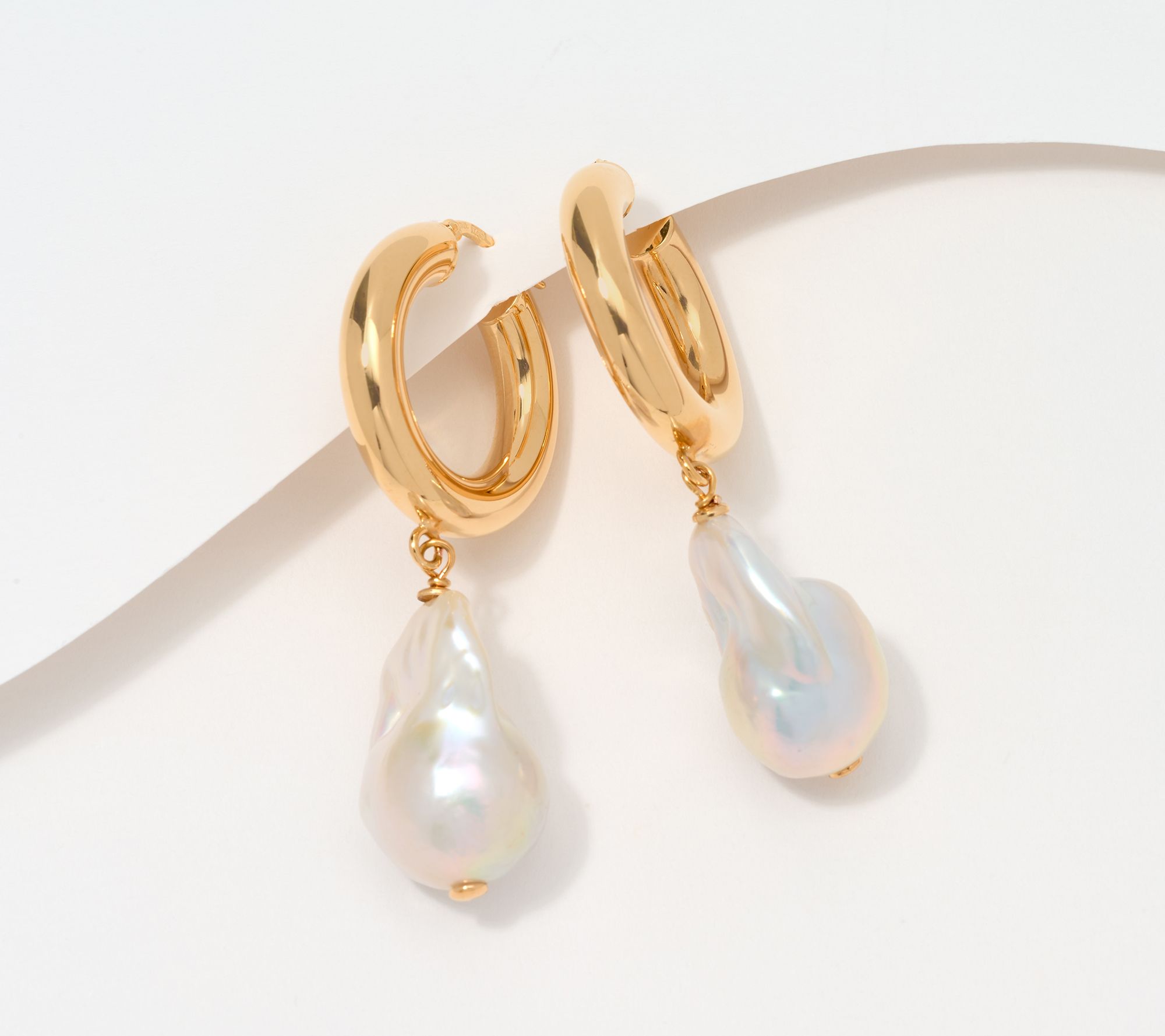 Honora Bronze Baroque Cultured Pearl Huggie Hoops