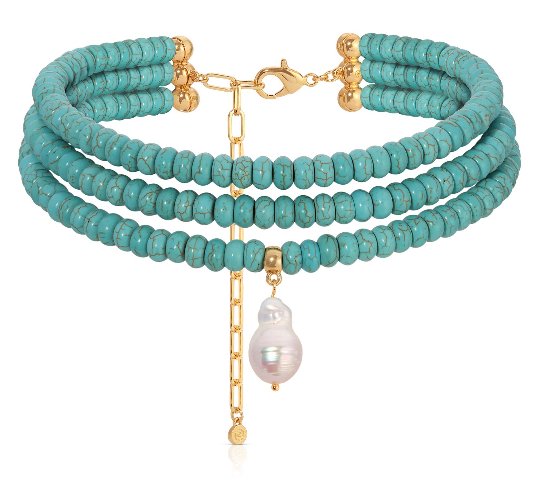 Ettika Marina Cultured Pearl & Simulated Turquoise Necklace