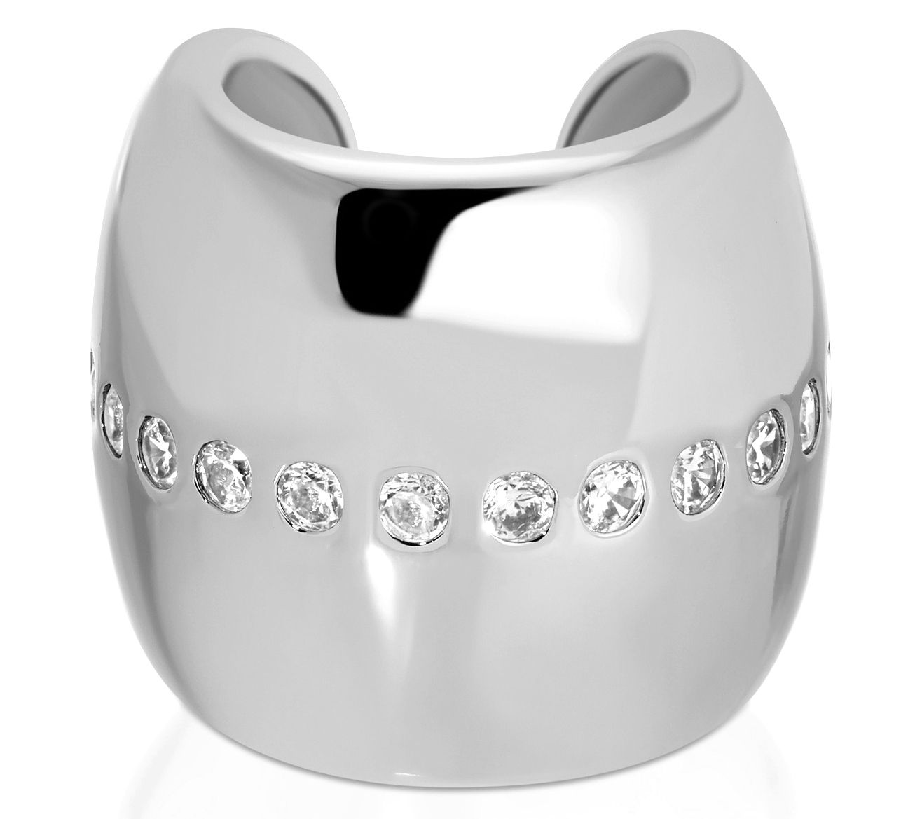Ettika Center Crystal Line Chunky Ear Cuff - QVC.com