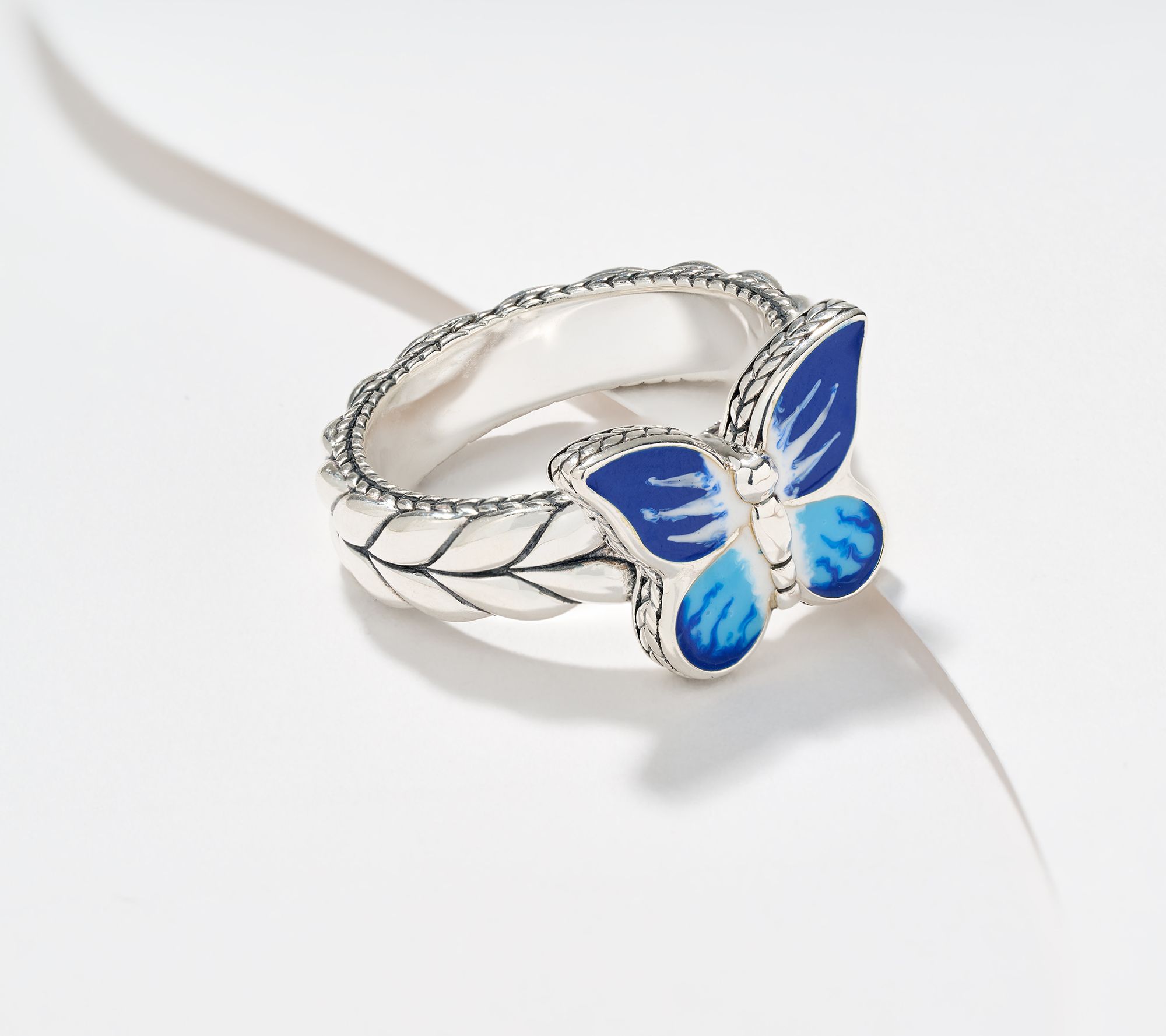 JAI Sterling Silver Storyteller Enamel Symbol Ring