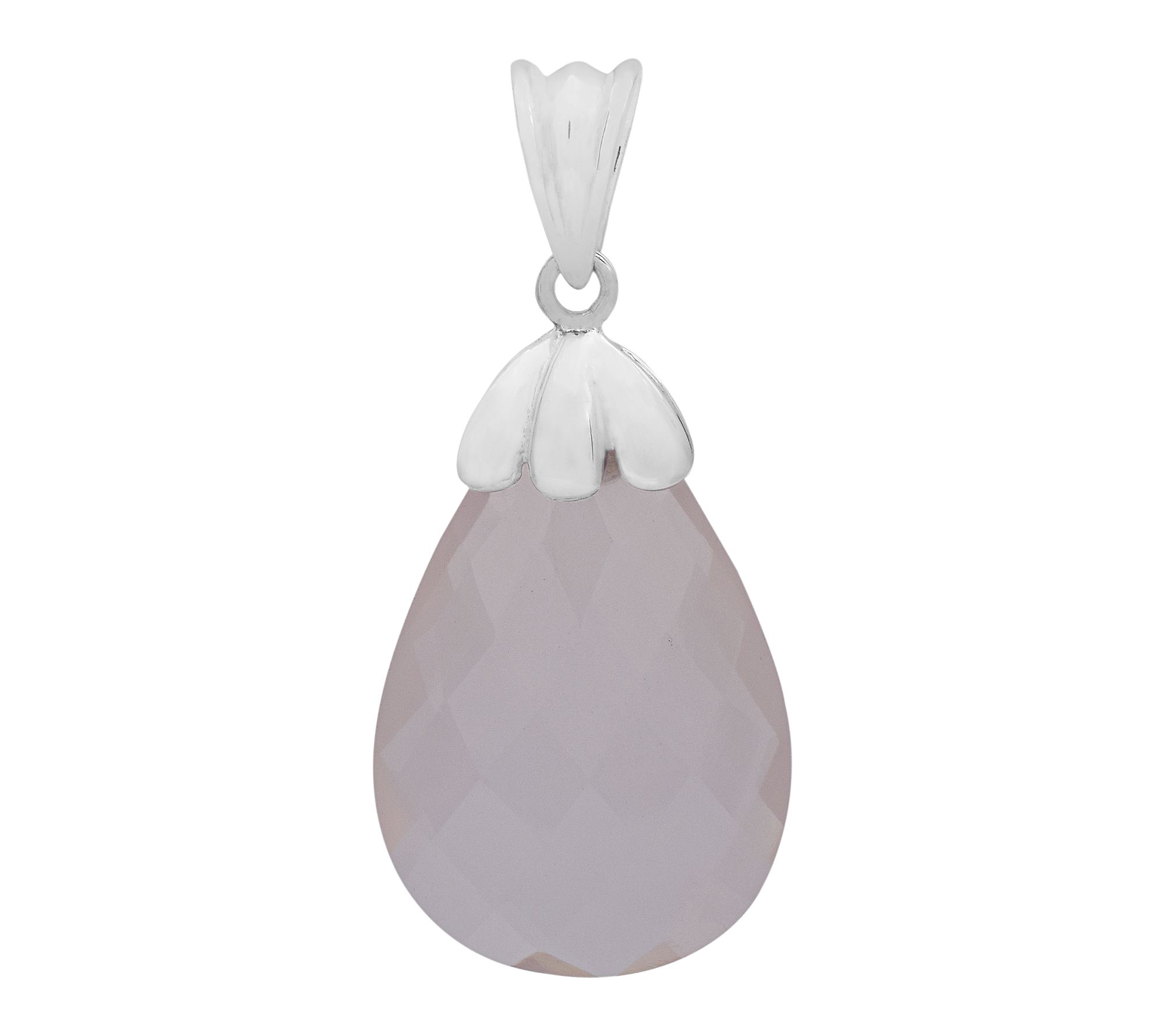 Affinity Gems Rose Quartz Pendant, Sterling Silver