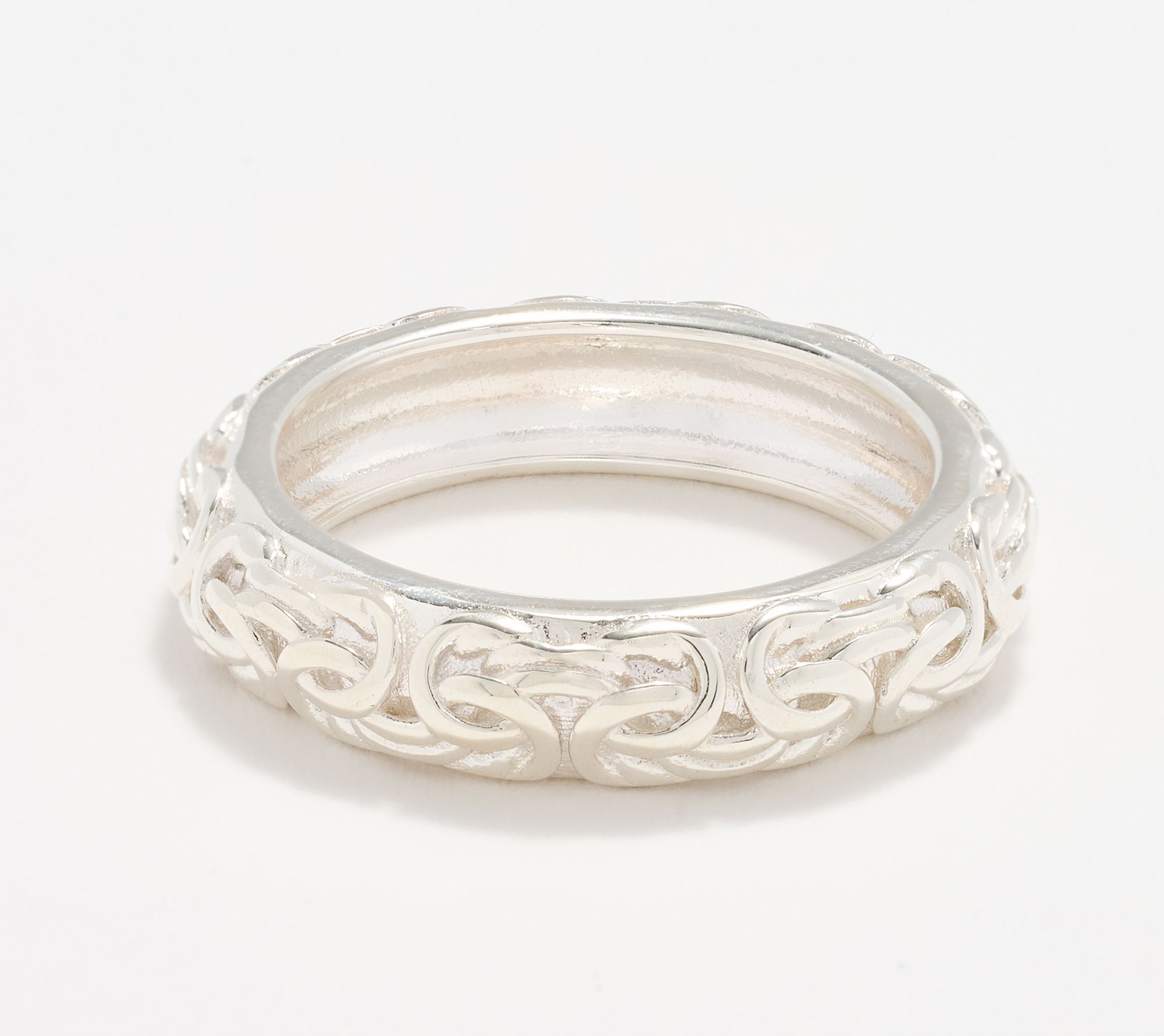 "As Is" UltraFine 950 Silver 5mm Byzantine Ring