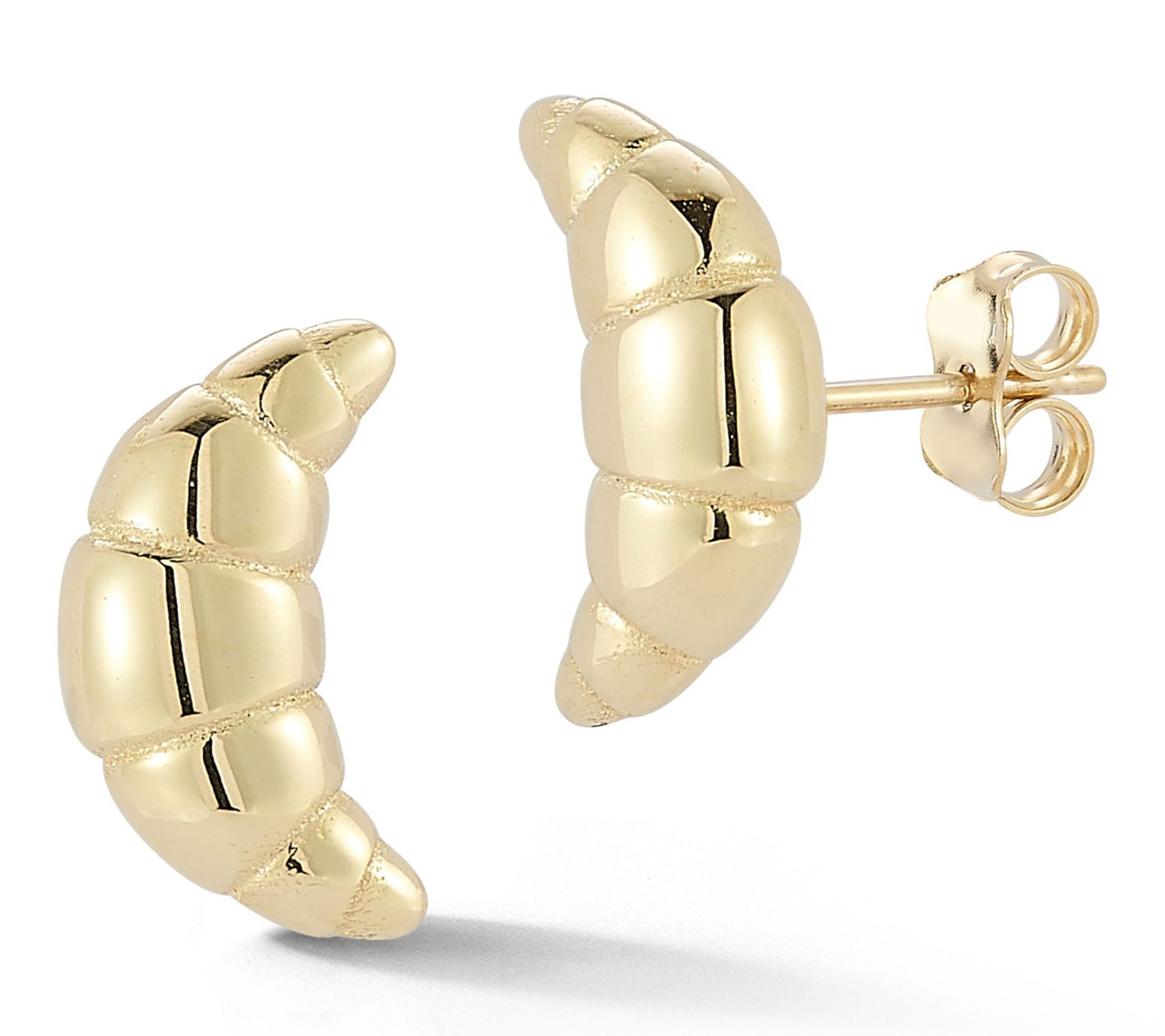 Luminosa Gold Croissant Stud Earrings, 14K