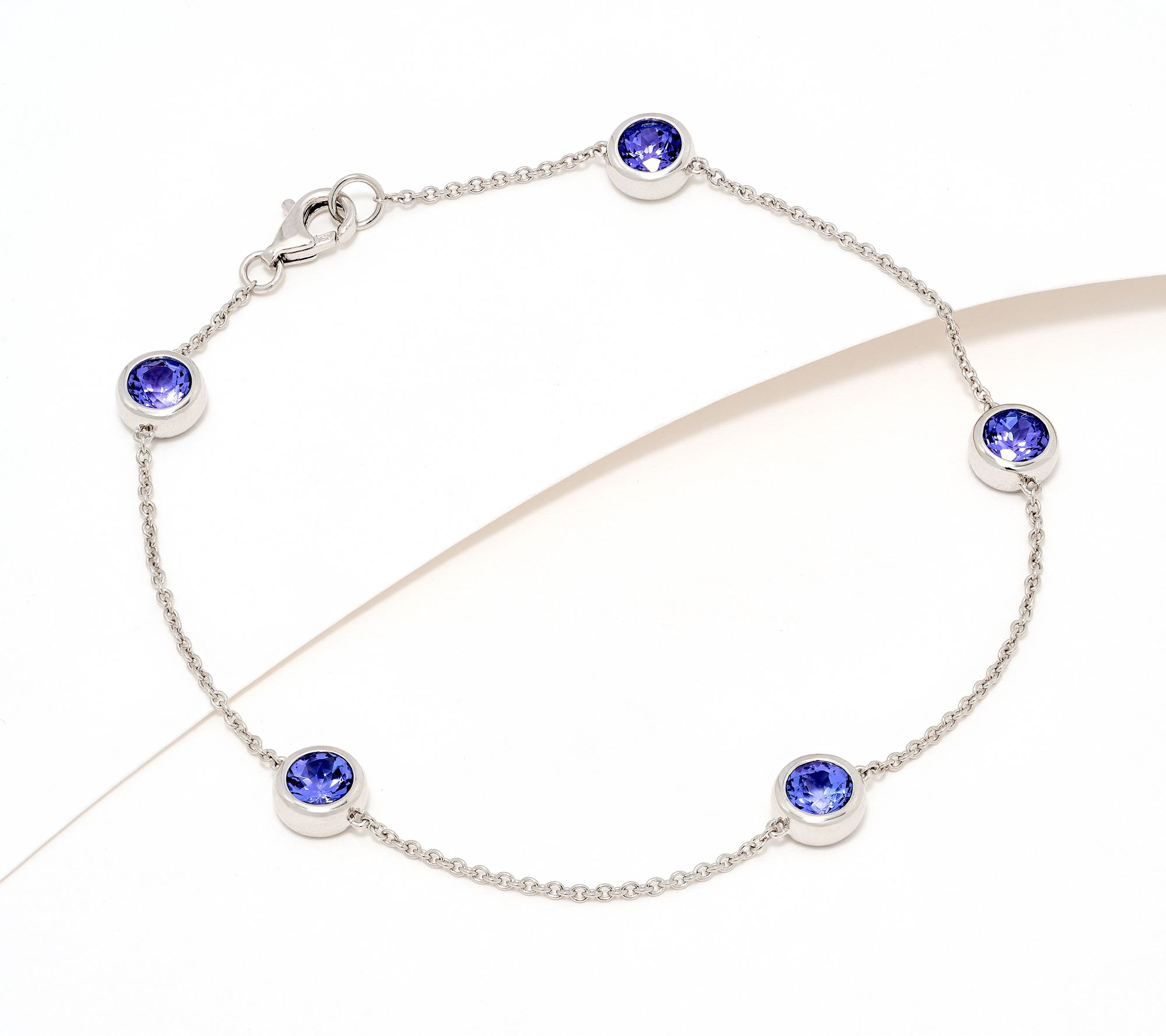 Pure Tanzanite 1.50 cttw By the Yard Station Bracelet, 18K