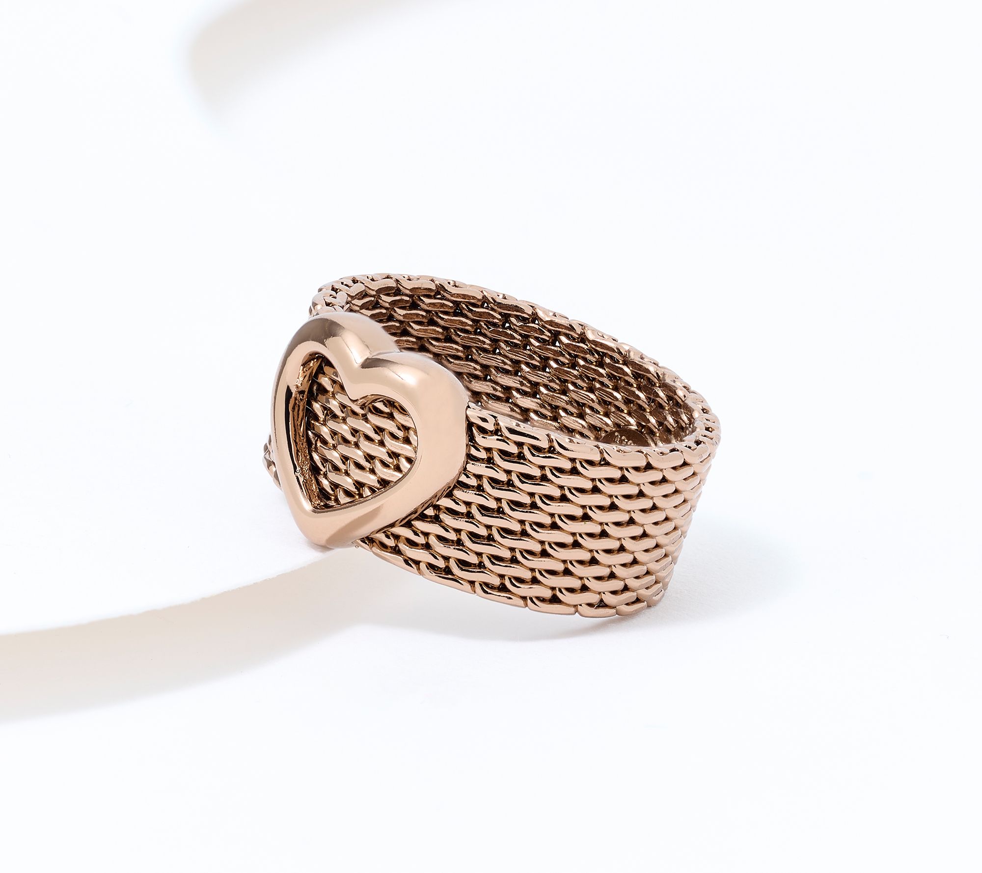 David Markstein Bronze Couture Mesh Heart Ring