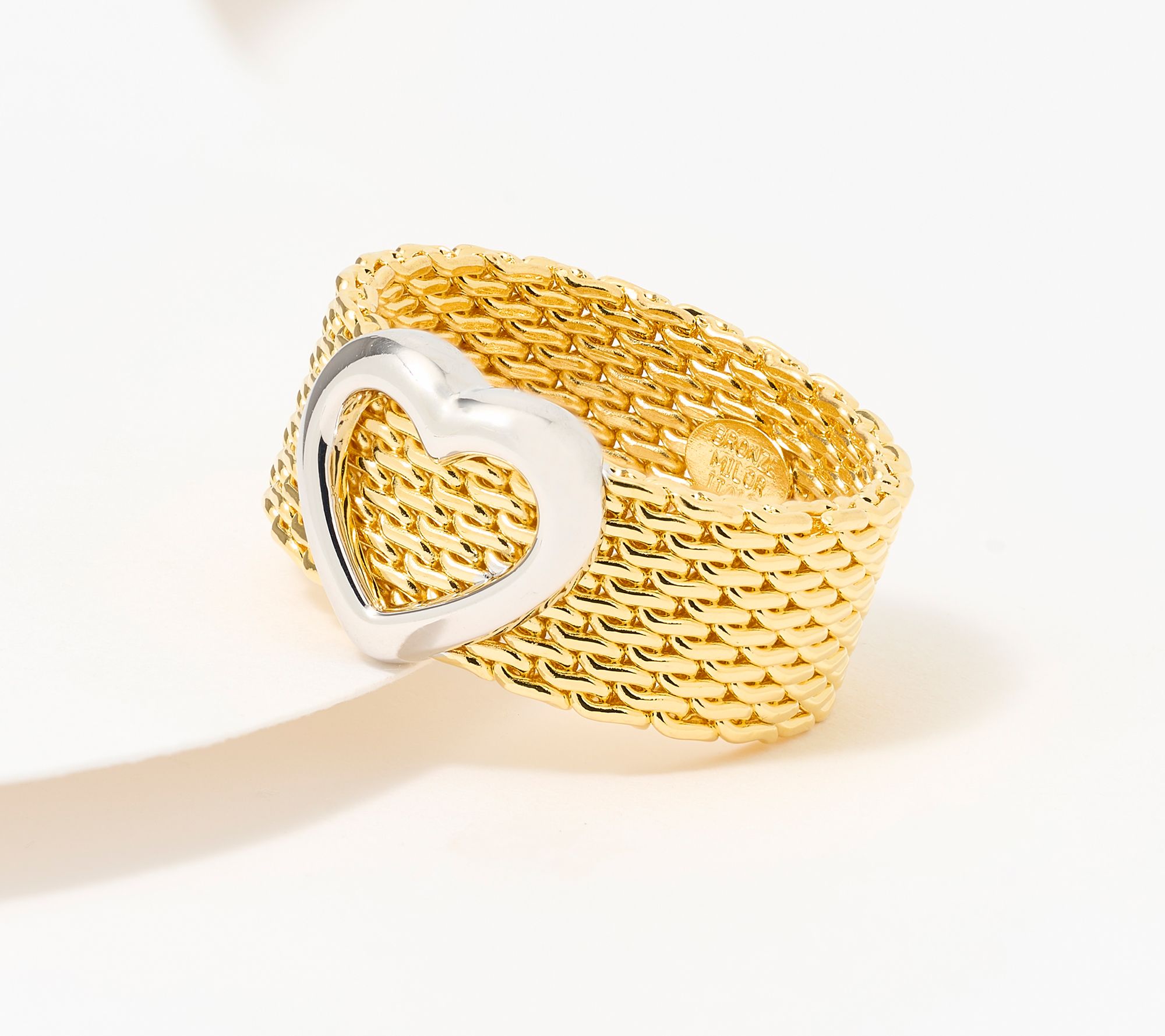 David Markstein Bronze Couture Mesh Heart Ring