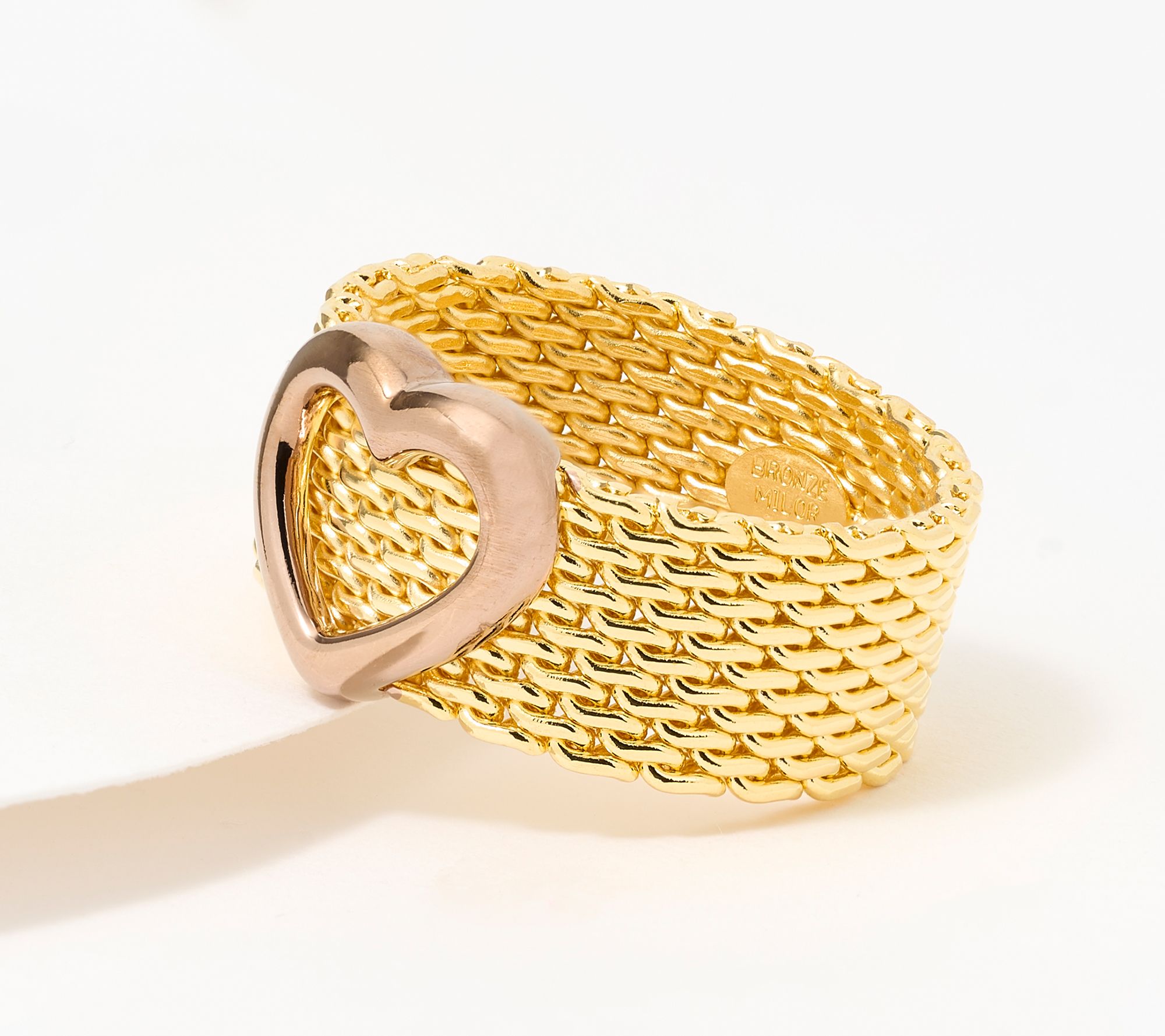 David Markstein Bronze Couture Mesh Heart Ring