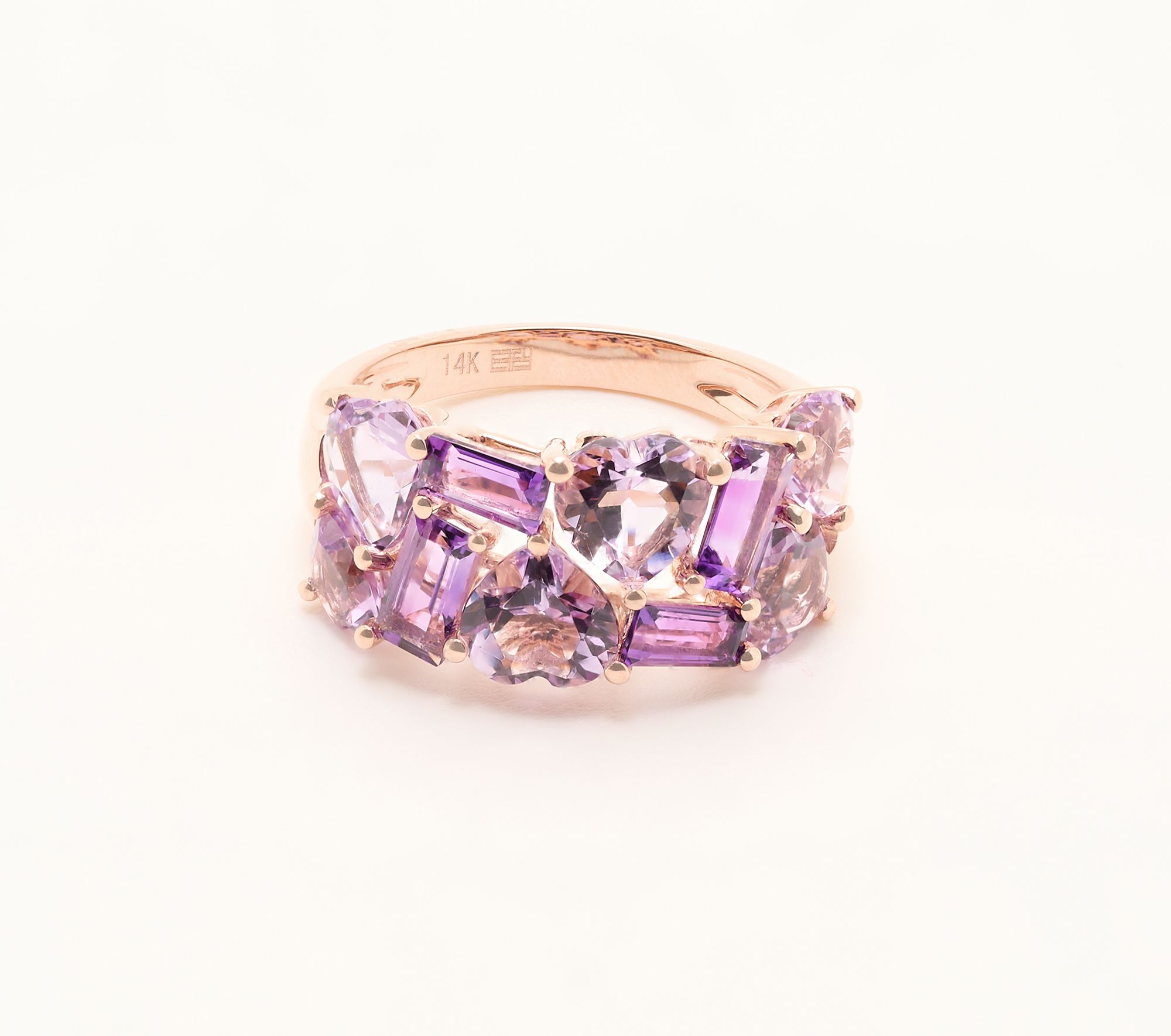 Effy 4.5 cttw Pink Amethyst Mixed Cut Ring, 14K Rose Gold