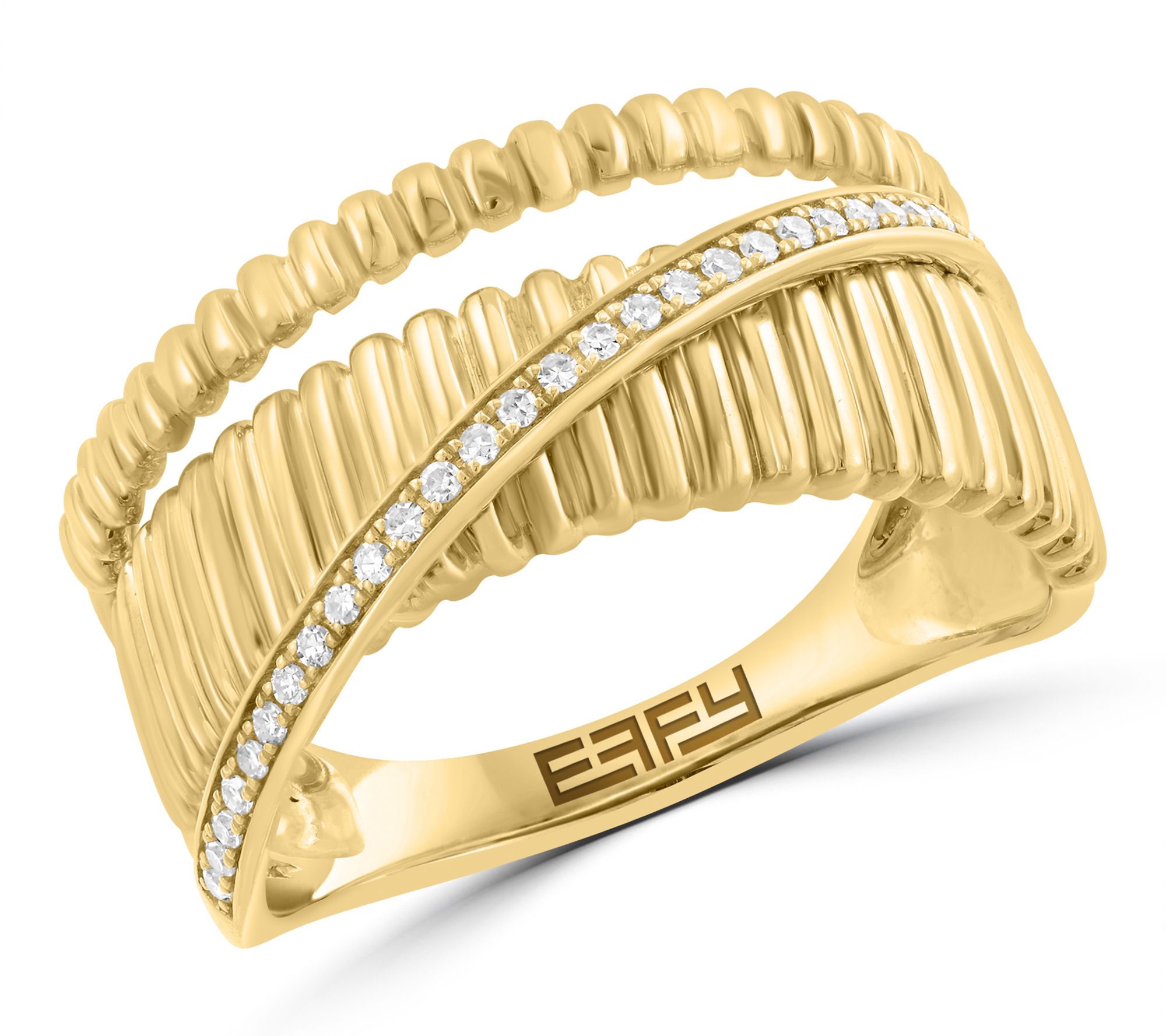 Effy Diamond Crossover Ring, 14K Gold
