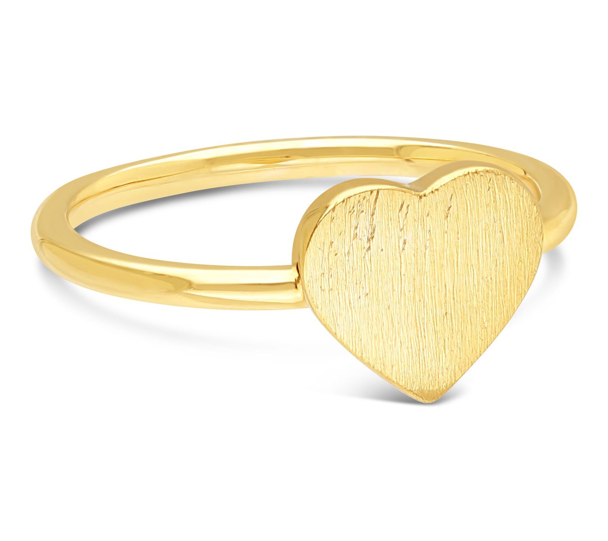 Elyse Ryan Silver 14K Clad Brushed Heart Ring