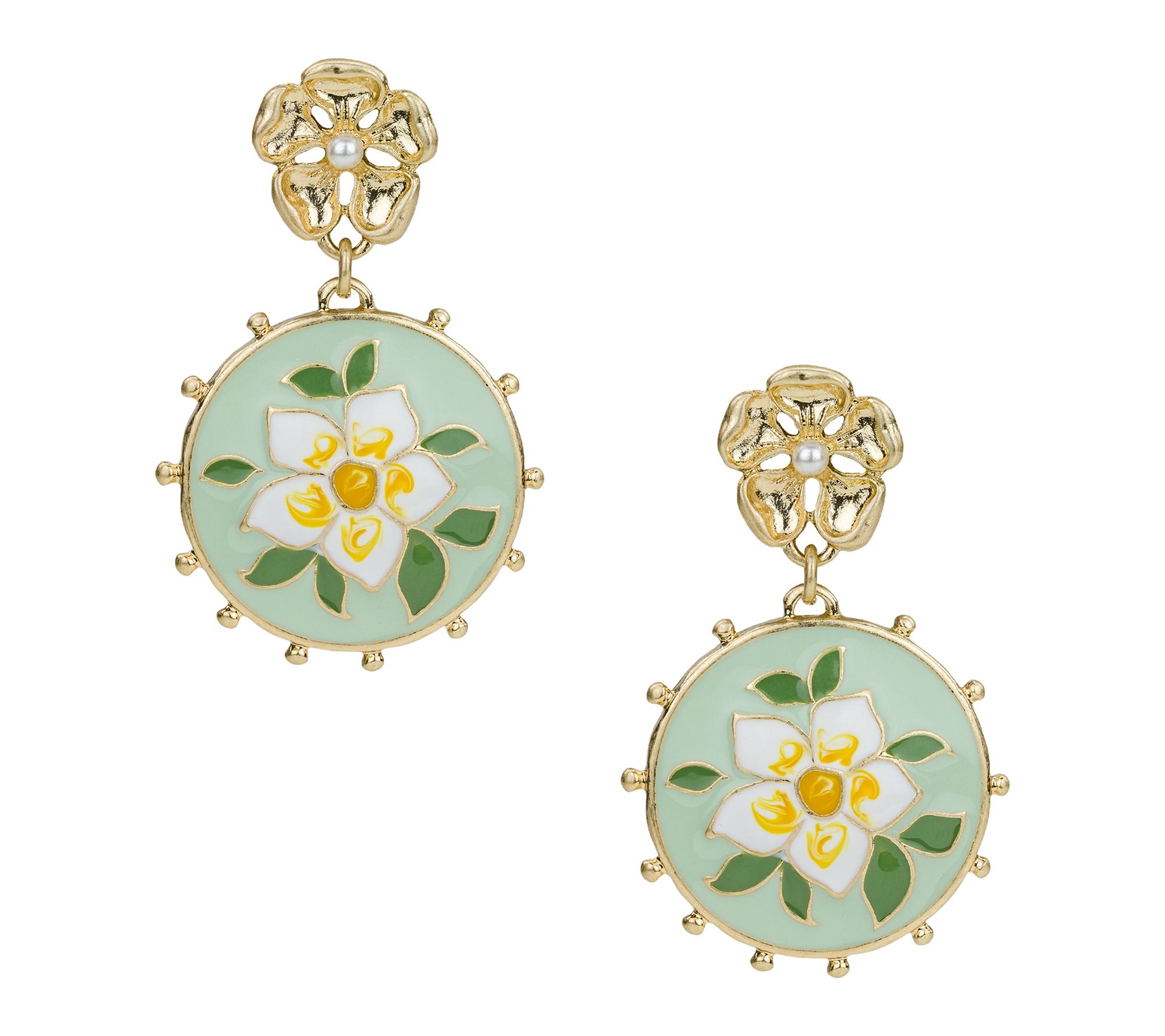 Patricia Nash Cloisonne Collection Flower Earrings