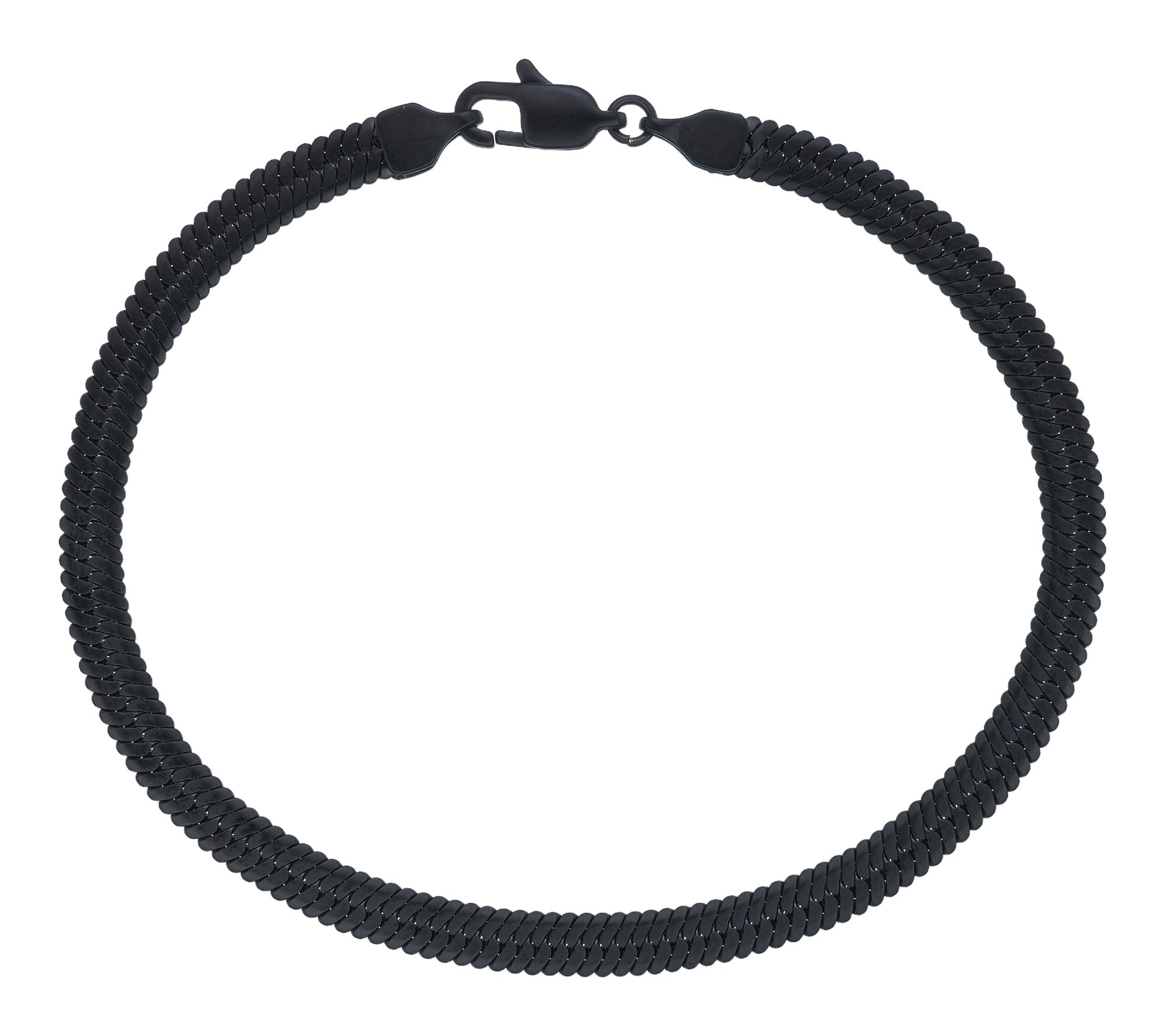 LYNX Men's Blacktone Stainless Steel Herringbone Bracelet