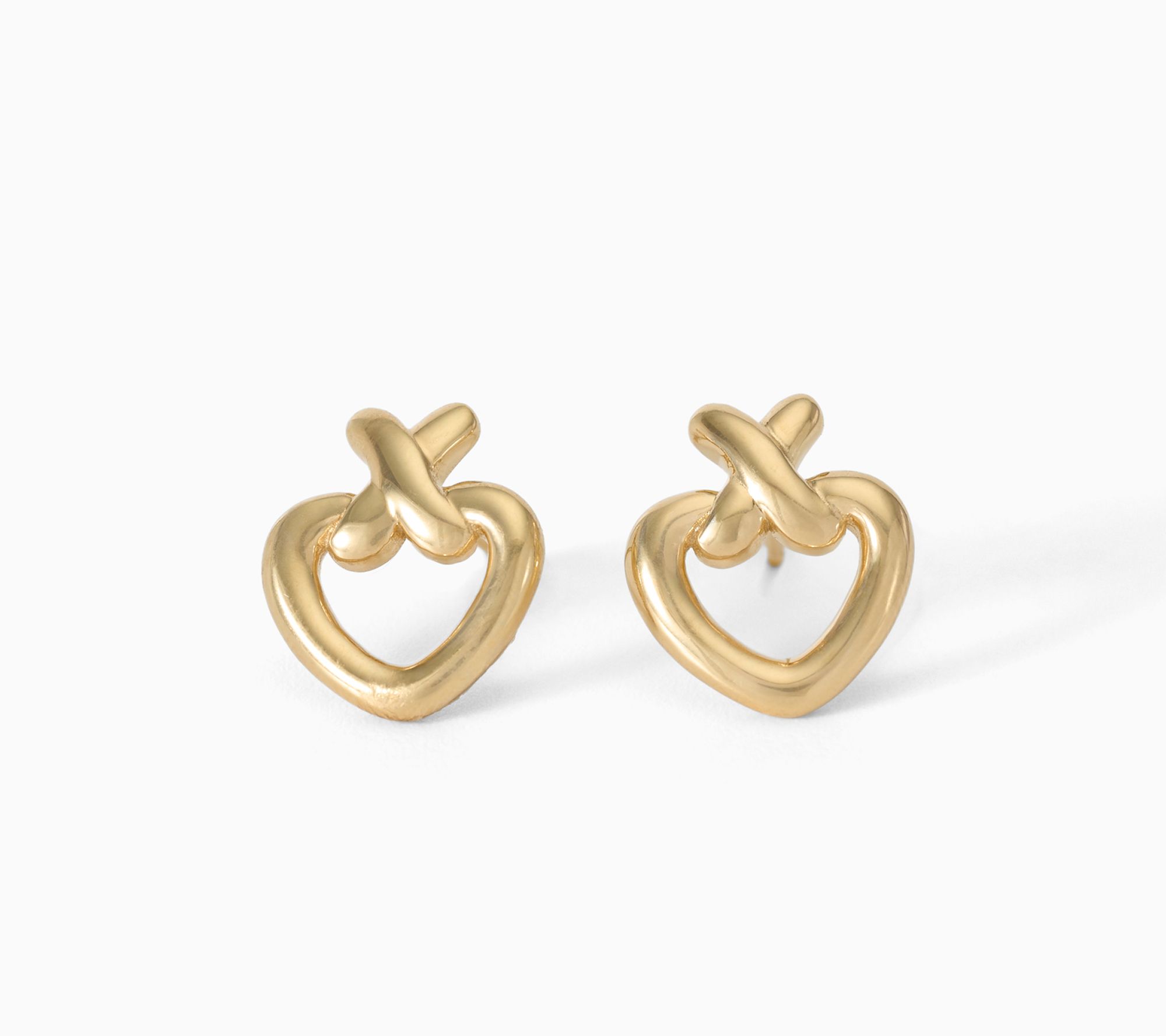 HEART SILVER EARRINGS 金 Silver Style XO Heart Stud Earrings | QVC
