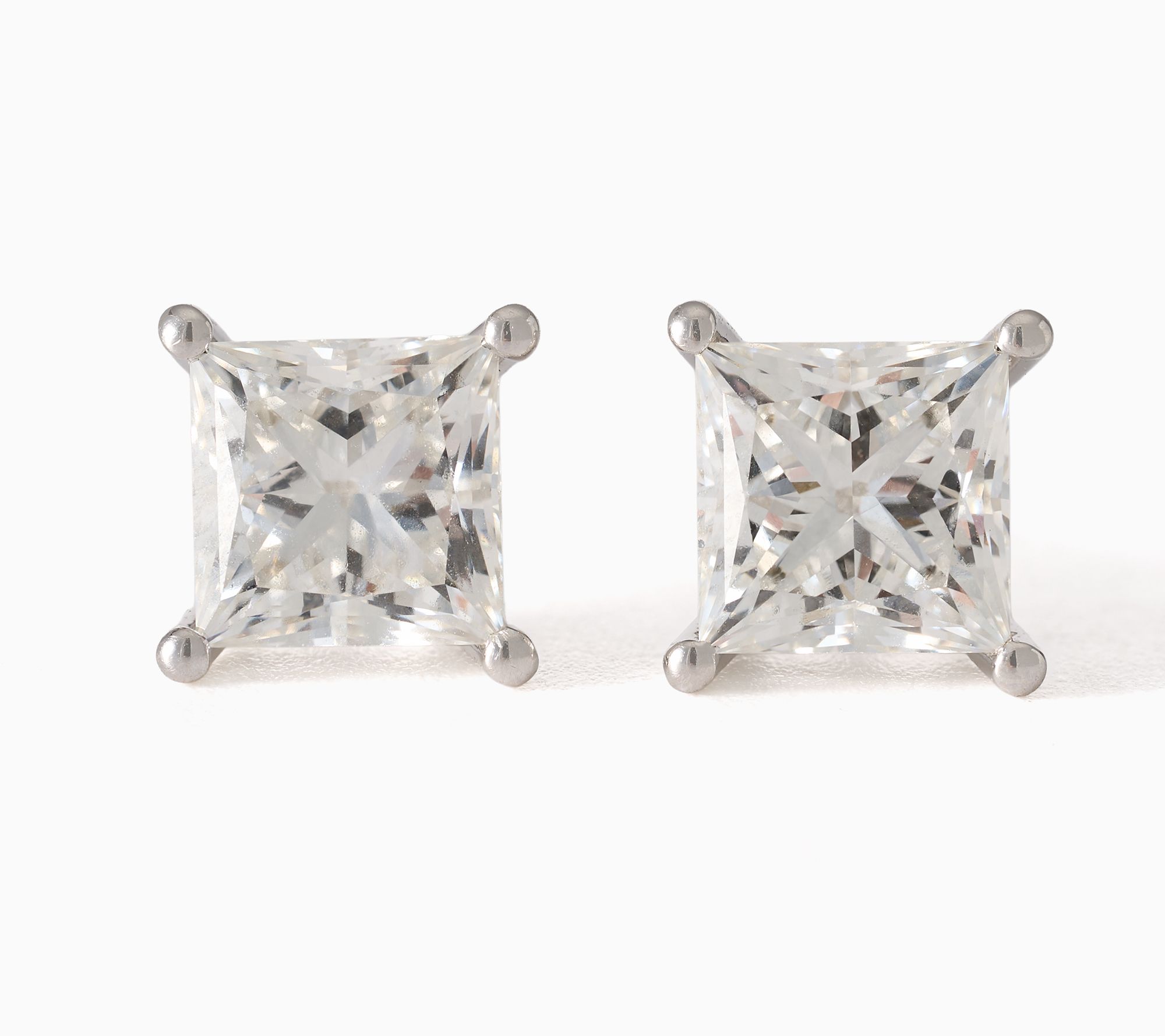 Fire Light Lab Grown Diamond 4.00 ctw Stud Earrings, Sterling Silver