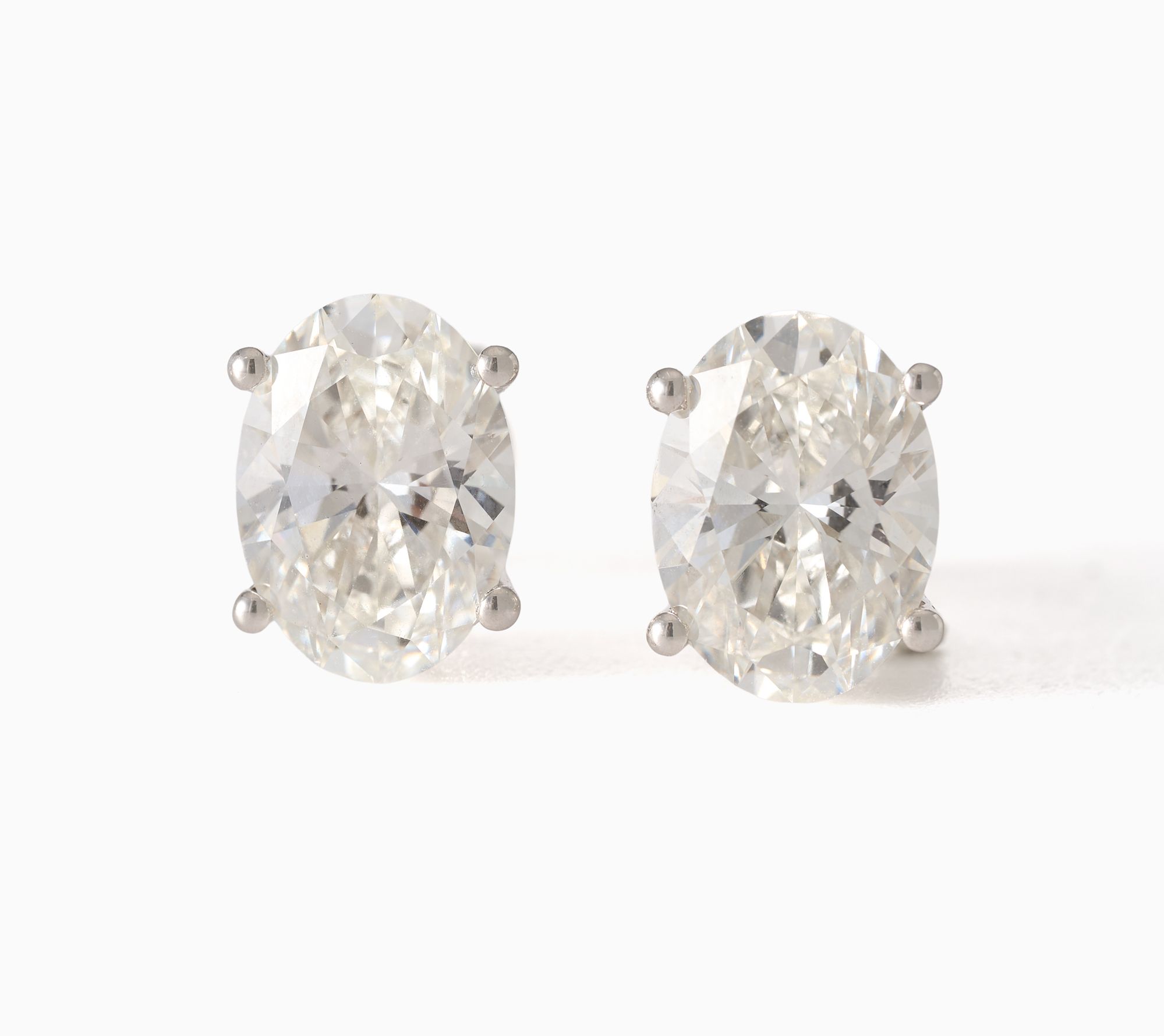 Fire Light Lab Grown Diamond 4.00 ctw Stud Earrings, Sterling Silver