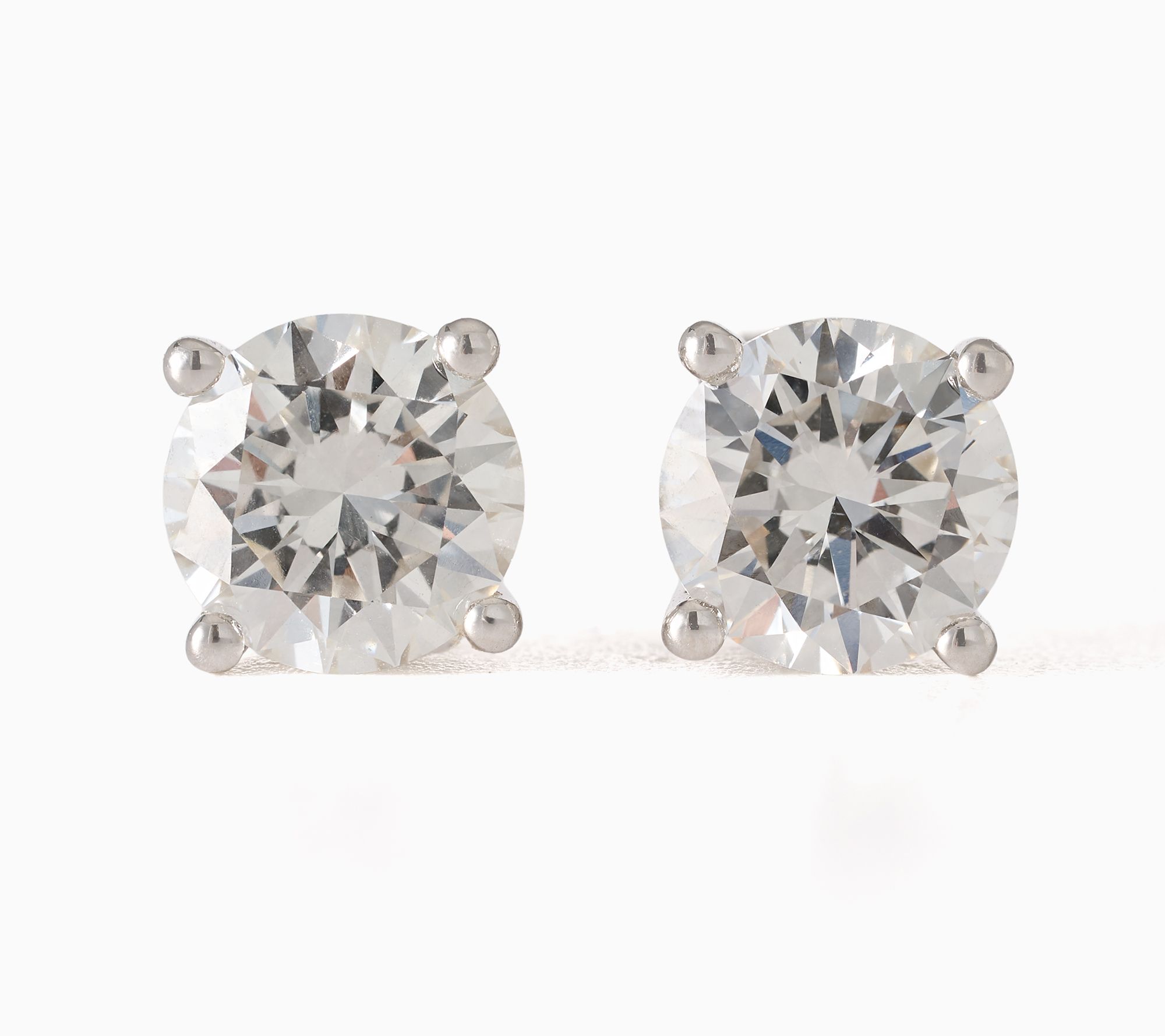 Fire Light Lab Grown Diamond 4.00 ctw Stud Earrings, Sterling Silver