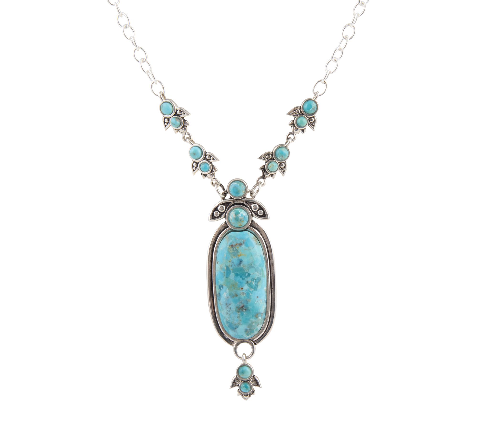 Barse Artisan Crafted Emile Turquoise Drop Necklace