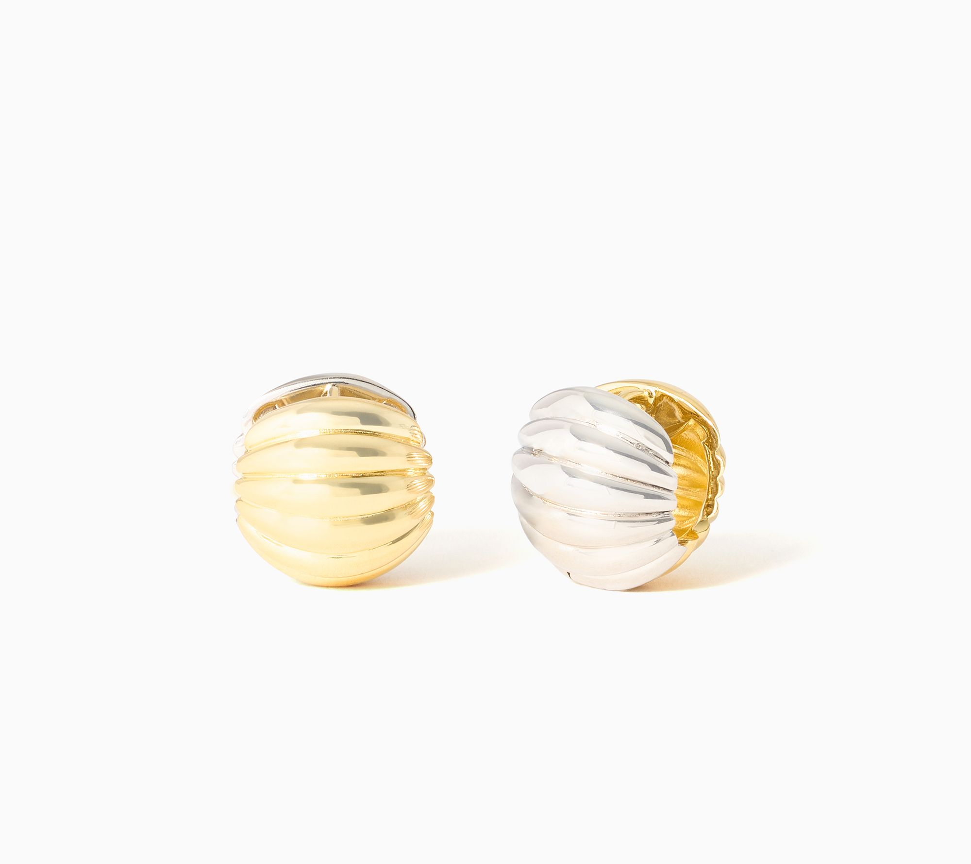 David Markstein Bronze Premium Ribbed Huggie Hoops
